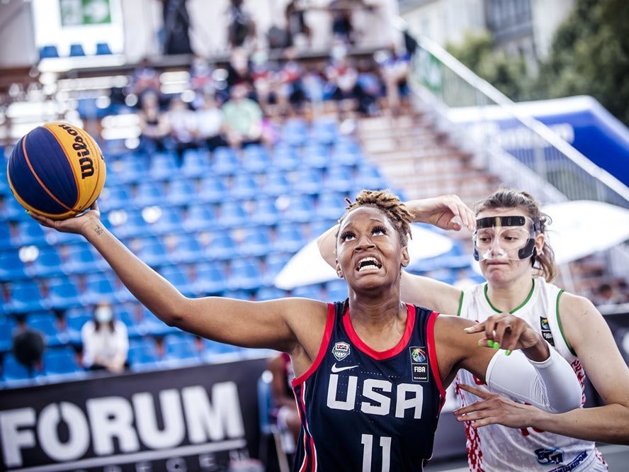 Janiah Barker of Team USA's U18 3x3 basketball team.