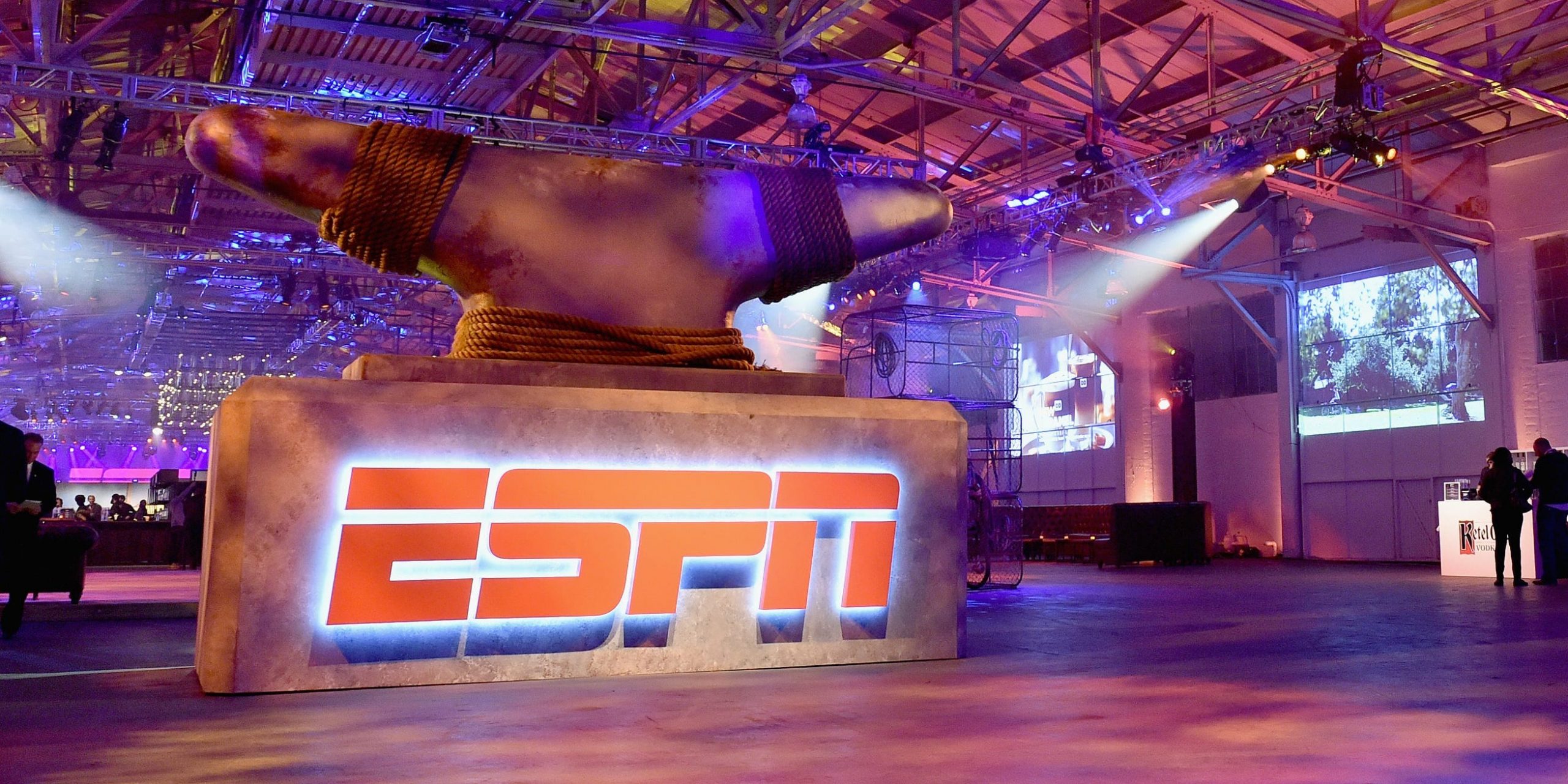 A view of the logo during ESPN The Party on February 5, 2016 in San Francisco, California.