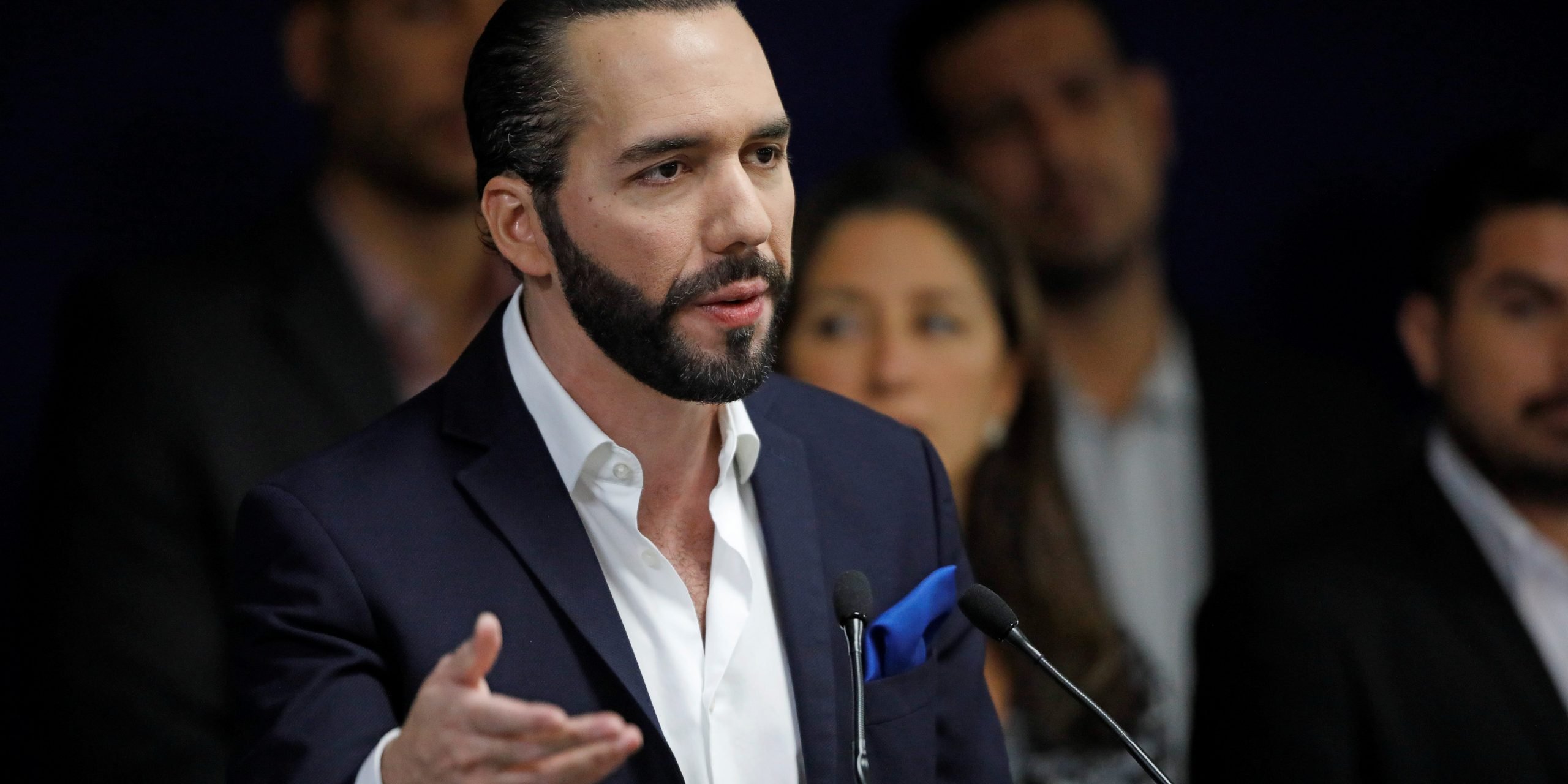 FILE PHOTO: President of El Salvador Nayib Bukele speaks in a news conference about government security policy in San Salvador, El Salvador July 2, 2019. REUTERS/Jose Cabezas