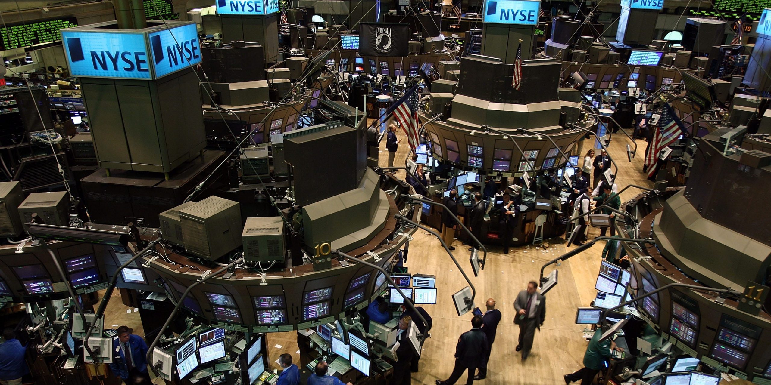 Traders work on the floor of the New York Stock Exchange September 4, 2008 in New York City.