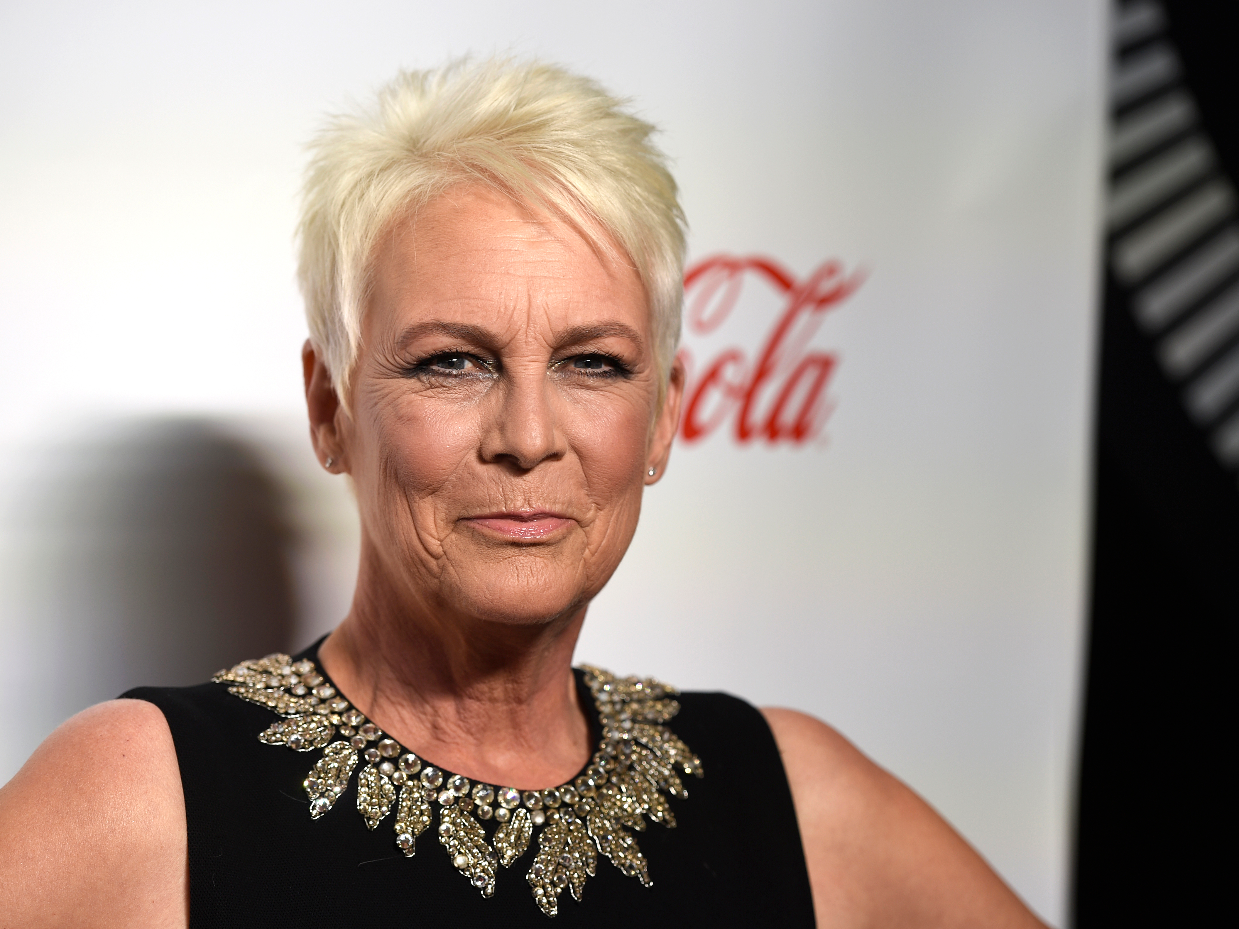 Jamie Lee Curtis, recipient of the CinemaCon vanguard award, poses at the Big Screen Achievement Awards at Caesars Palace on Thursday, April 4, 2019, in Las Vegas. (Photo by Chris Pizzello/Invision/AP)