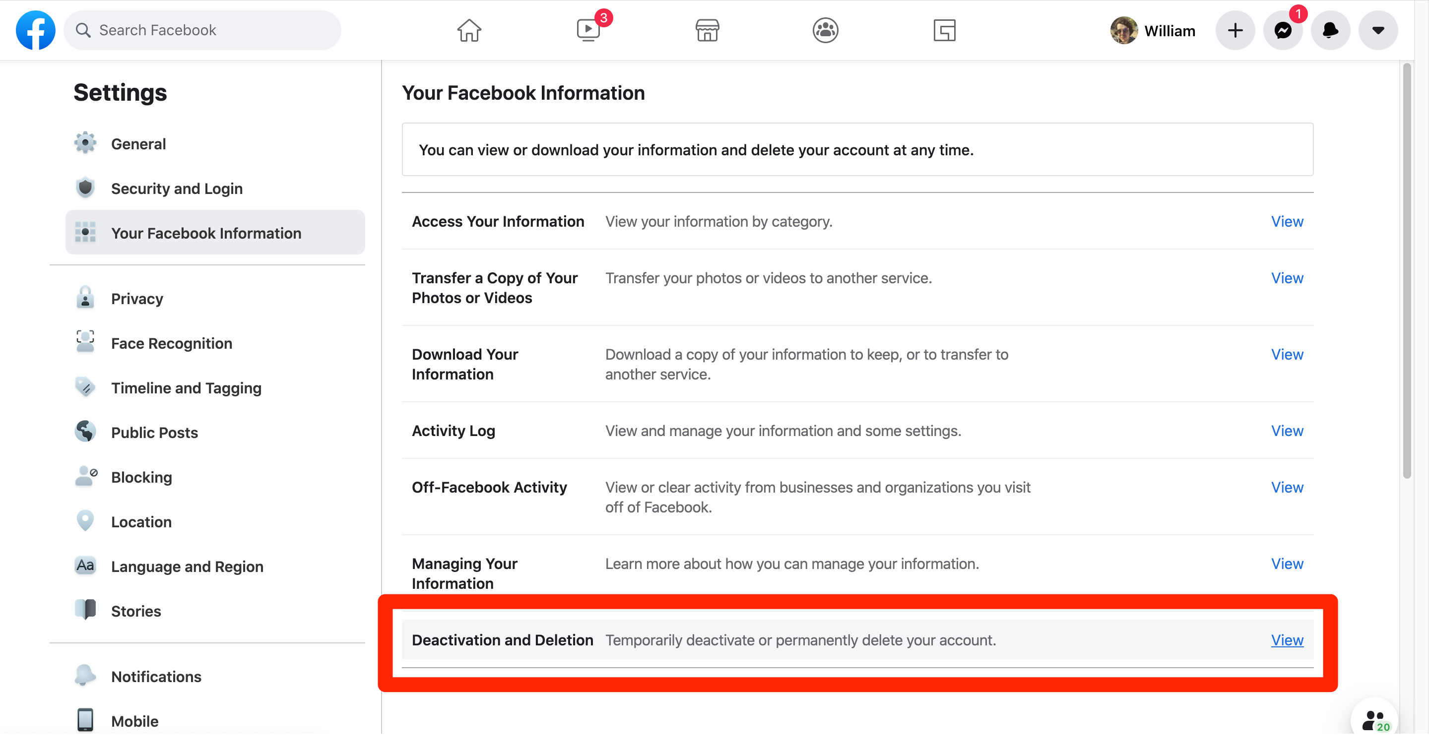 how to delete facebook account 7