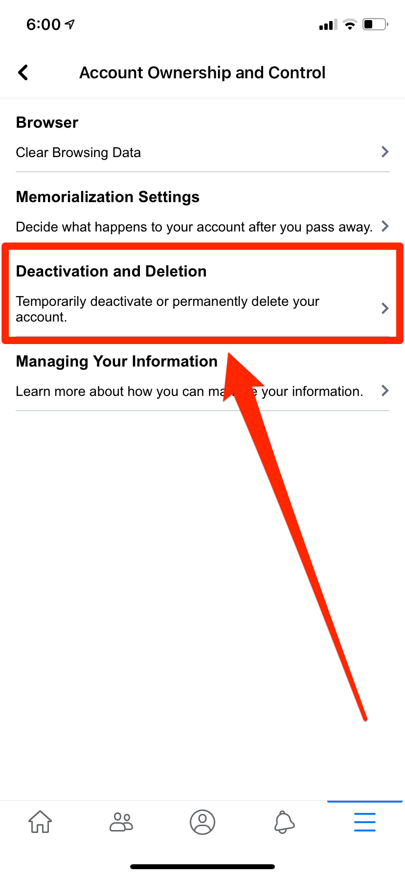 how to delete facebook account 4