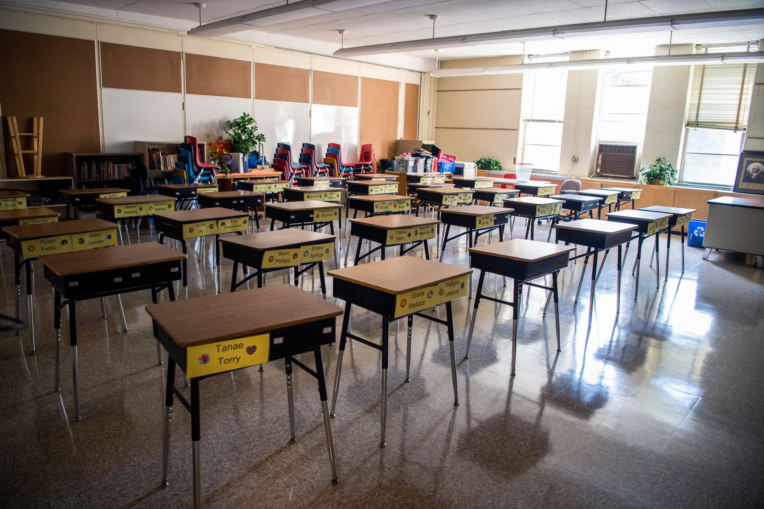 school closure empty classroom