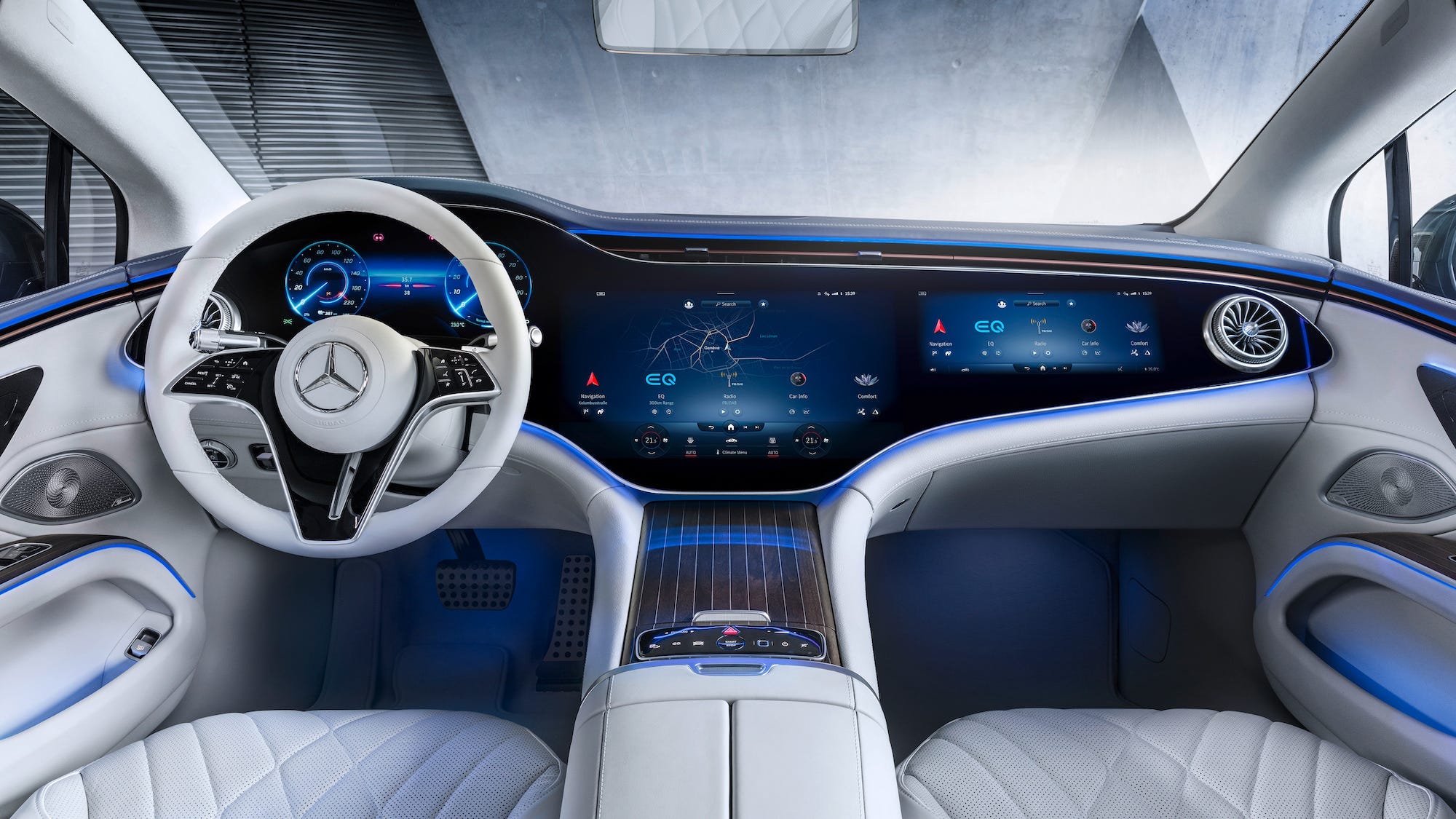 De Hyperscreen in de Mercedes-Benz EQS. Afbeelding: Mercedes-Benz
