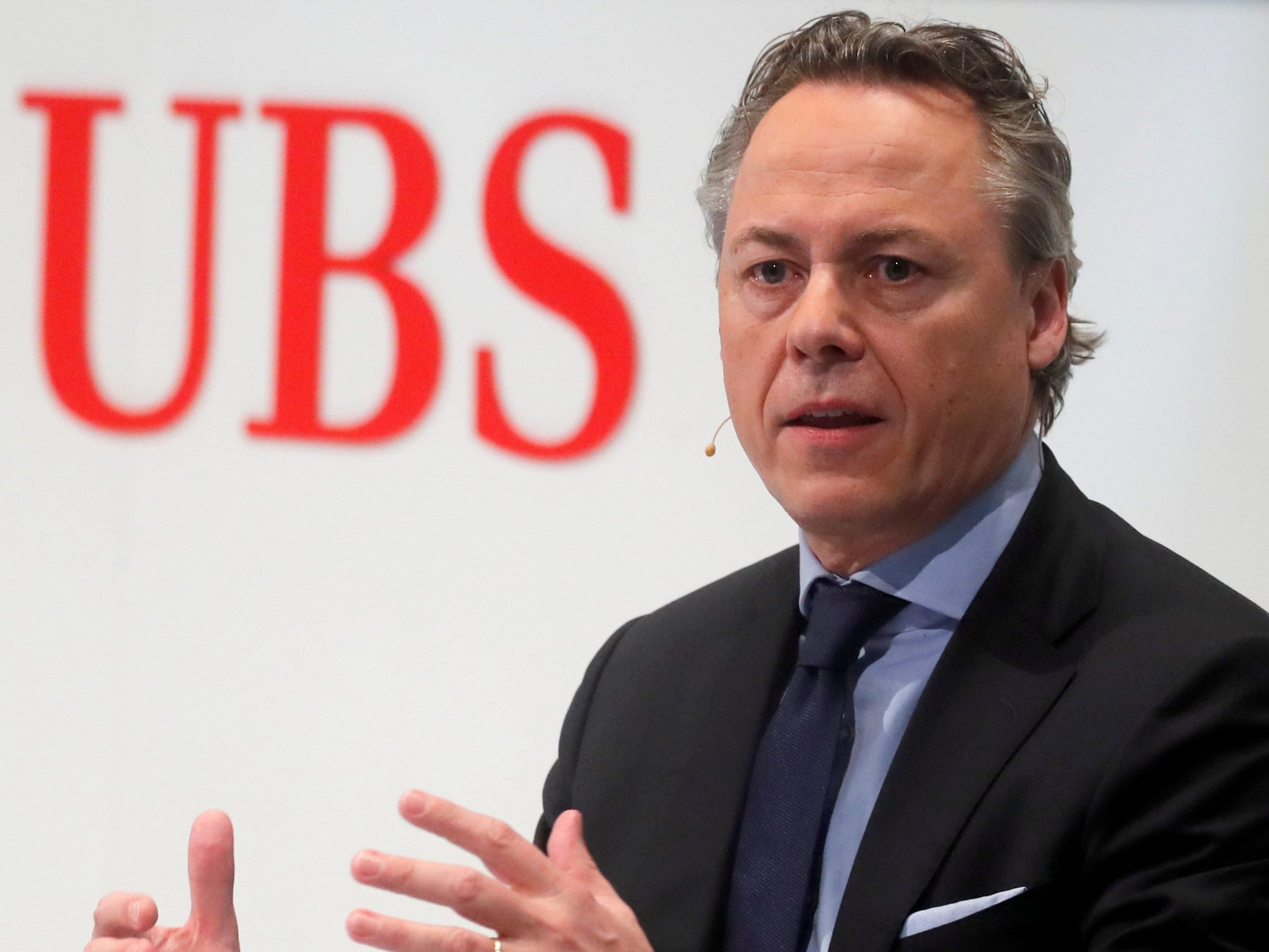 UBS Chief Executive Ralph Hamers addresses a news conference in Zurich, Switzerland in February 2020.