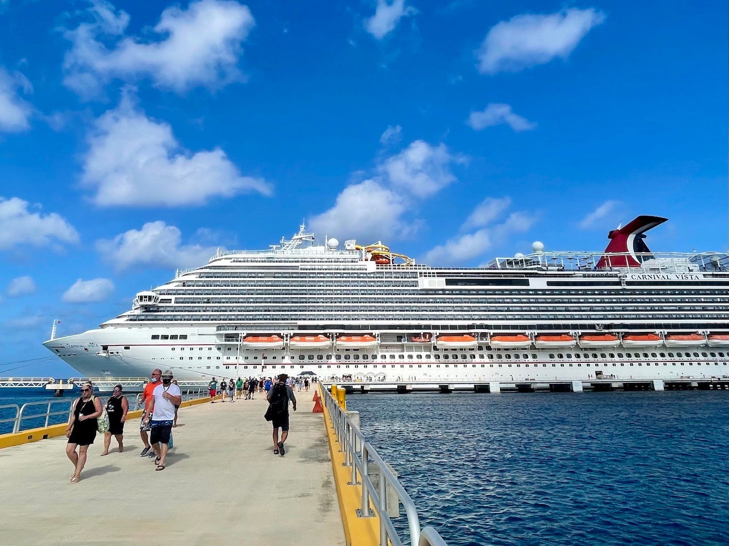 The Carnival Vista docked in Cozumel, Mexico.