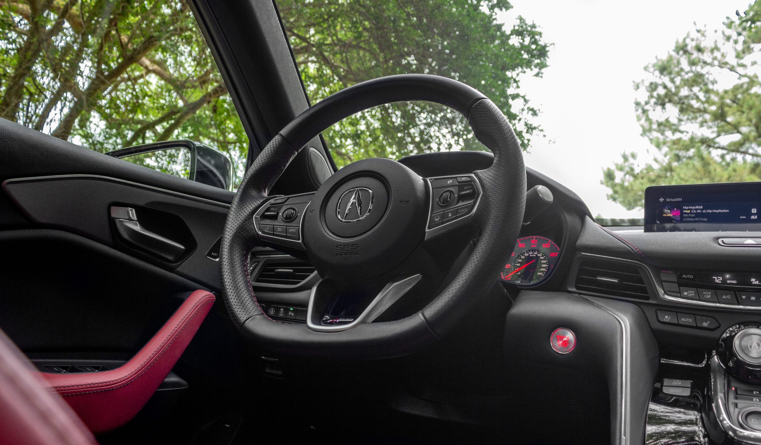 The 2021 Acura TLX A-Spec's steering wheel.