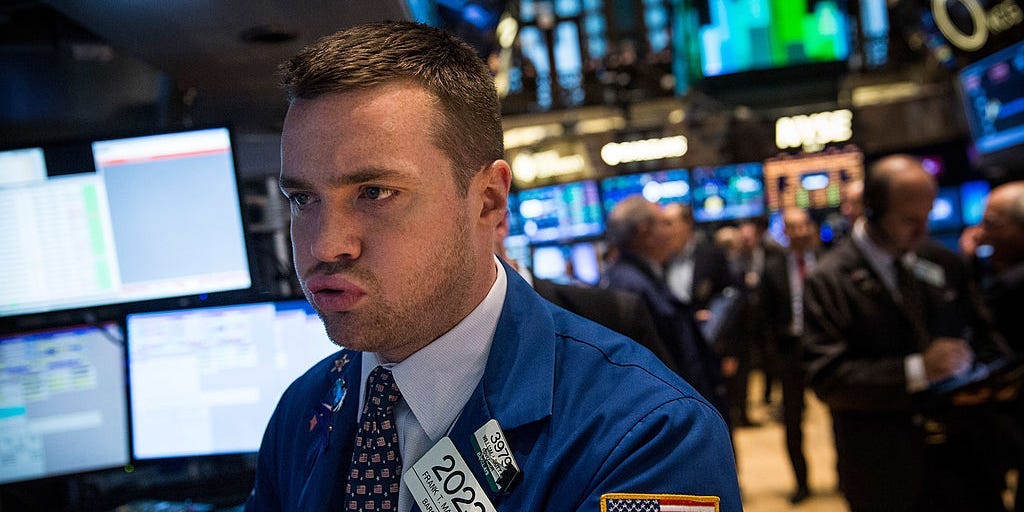 A trader works on the floor of the New York Stock Exchange