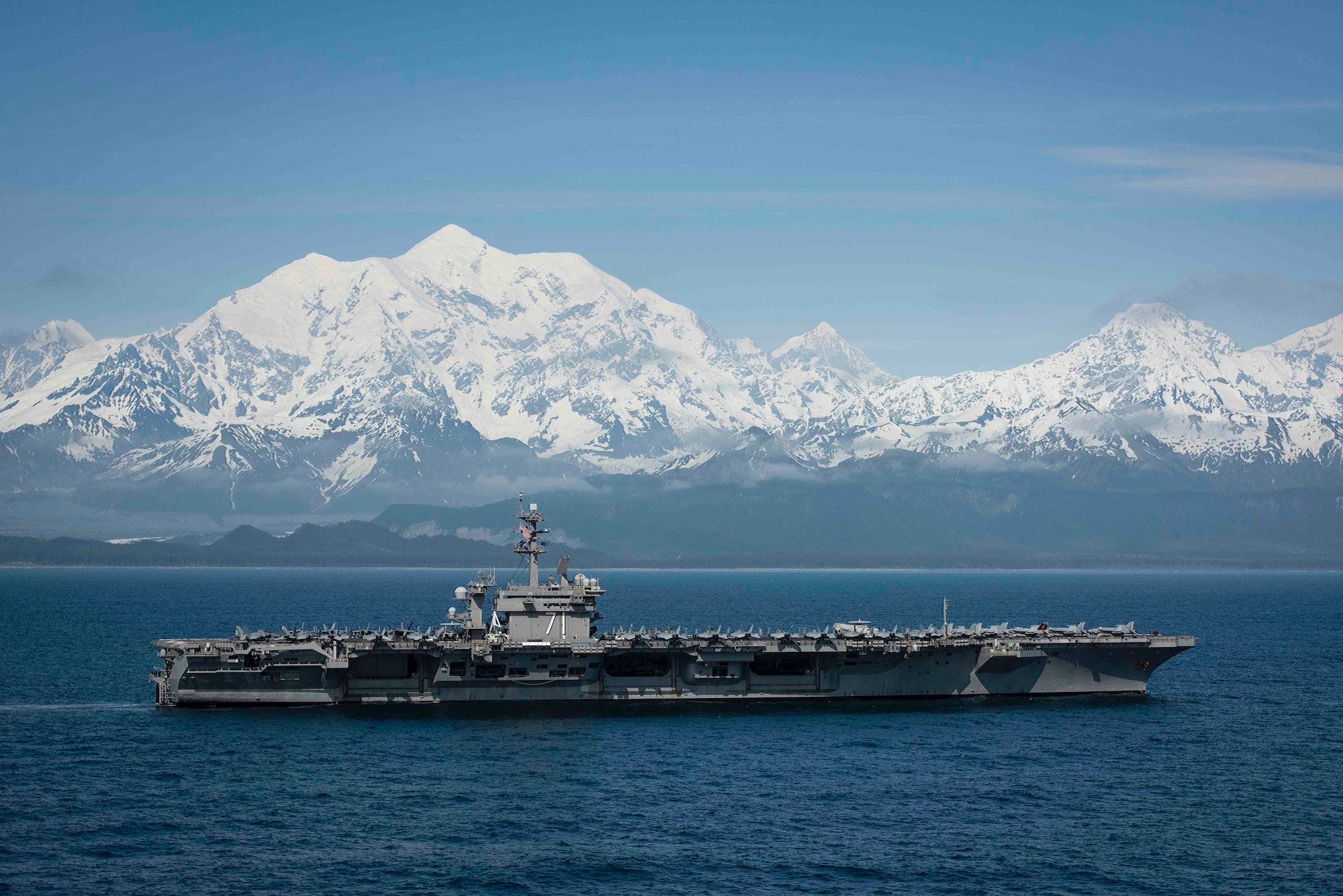 USS Theodore Roosevelt aircraft carrier in Gulf of Alaska