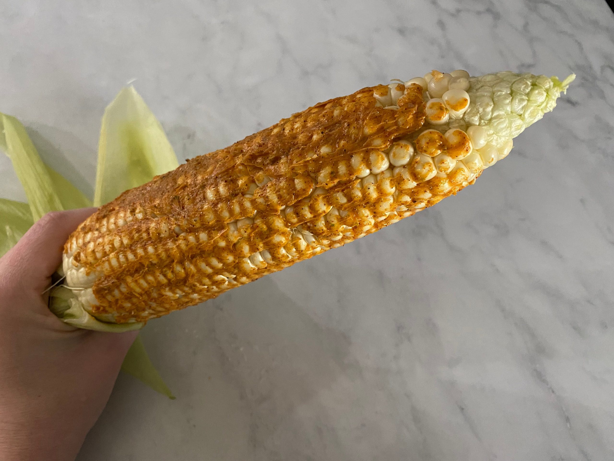 Corn on the cob with butter.