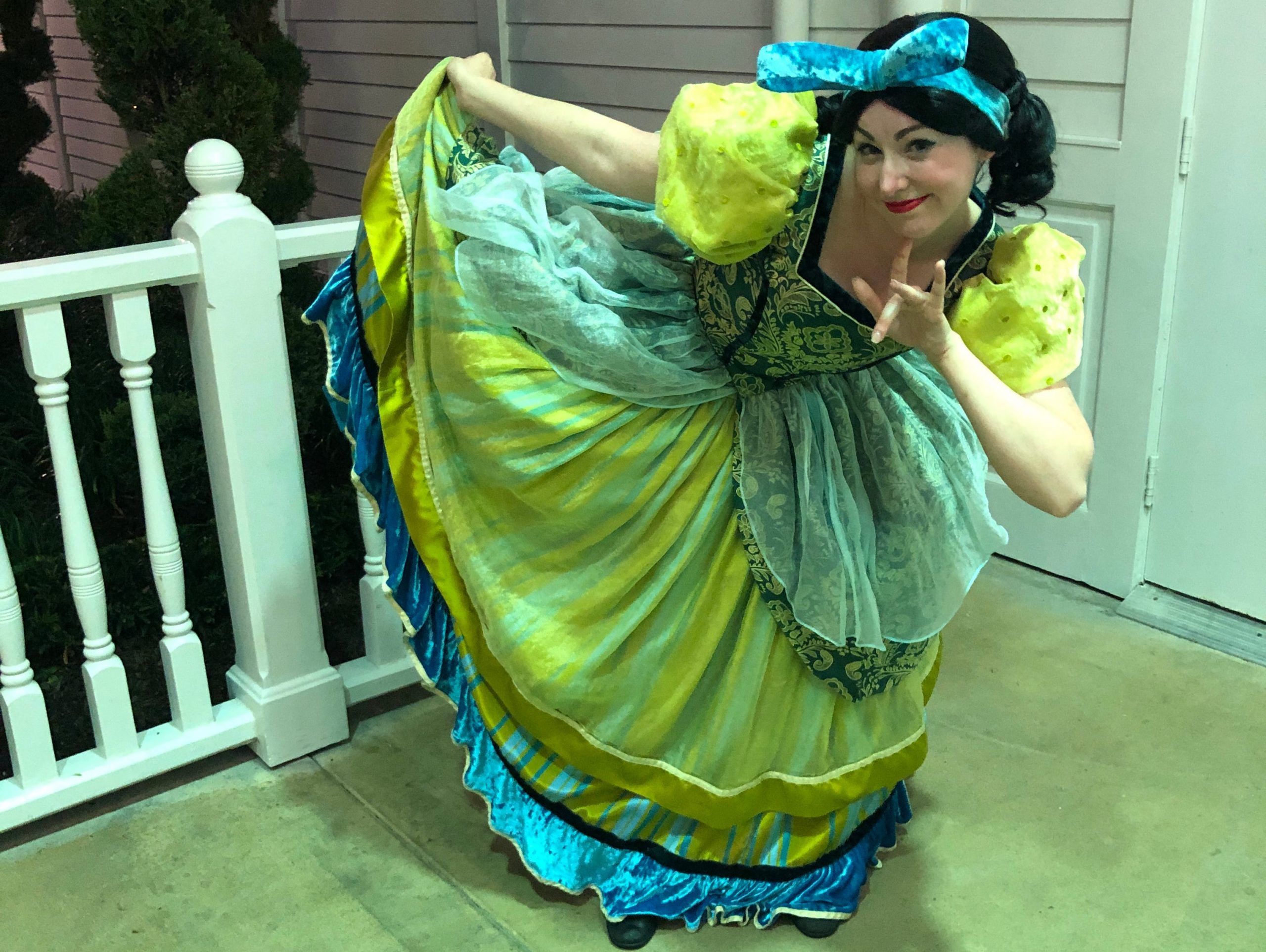 The writer posing in a Disney costume