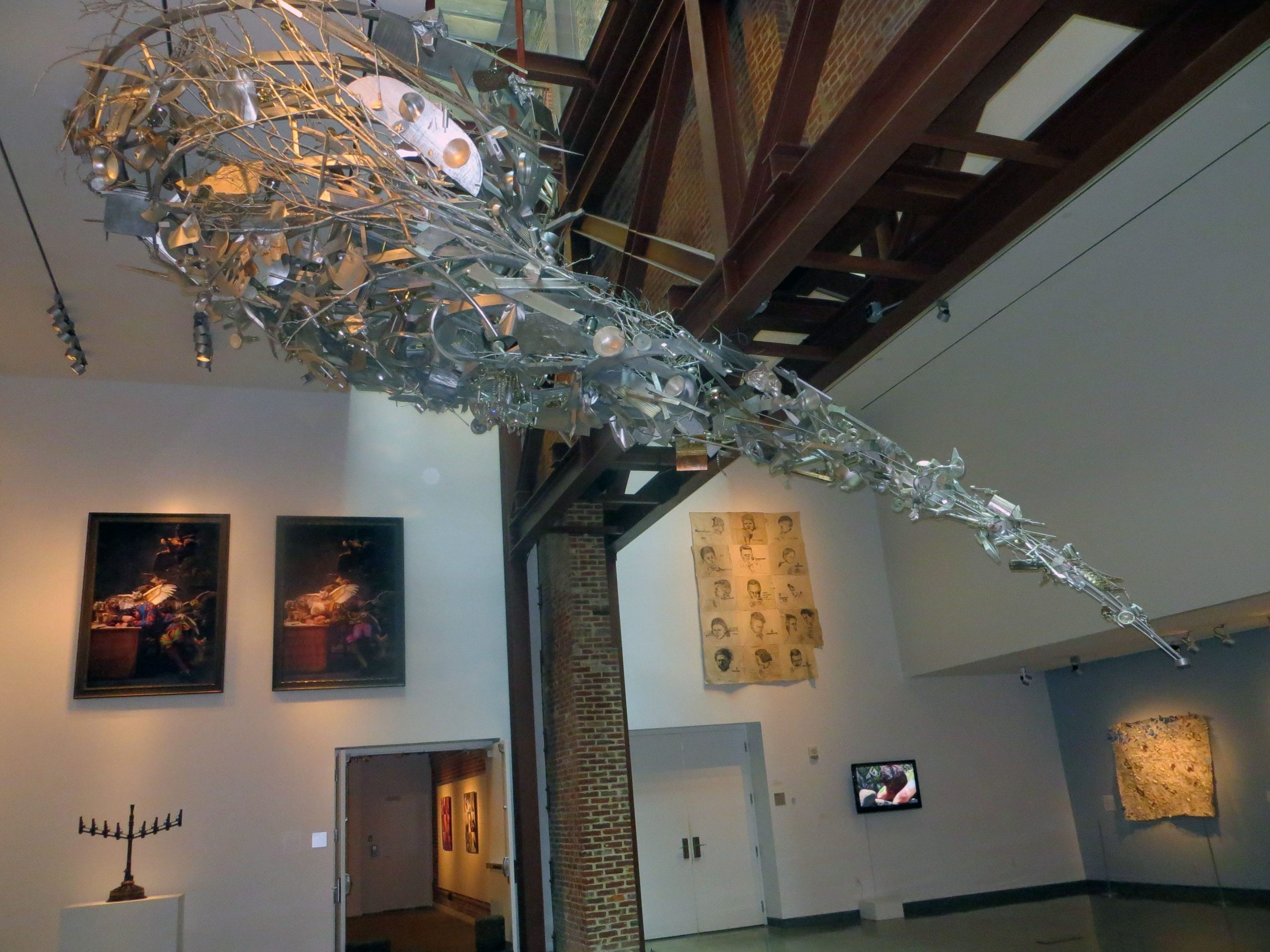 Interior silver art display in 21C Museum Hotel