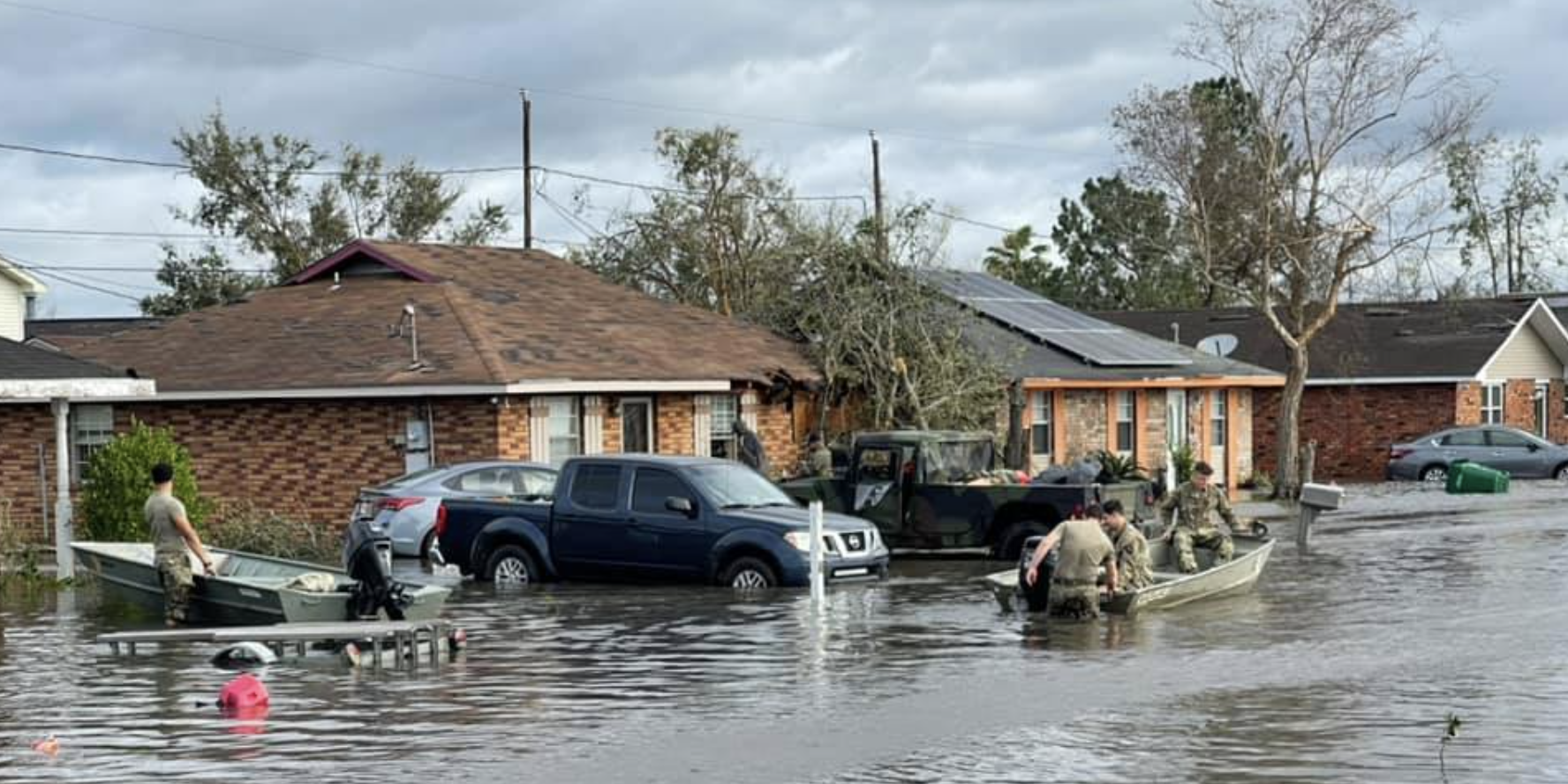 Louisiana National Guard performs a rescue in Louisiana