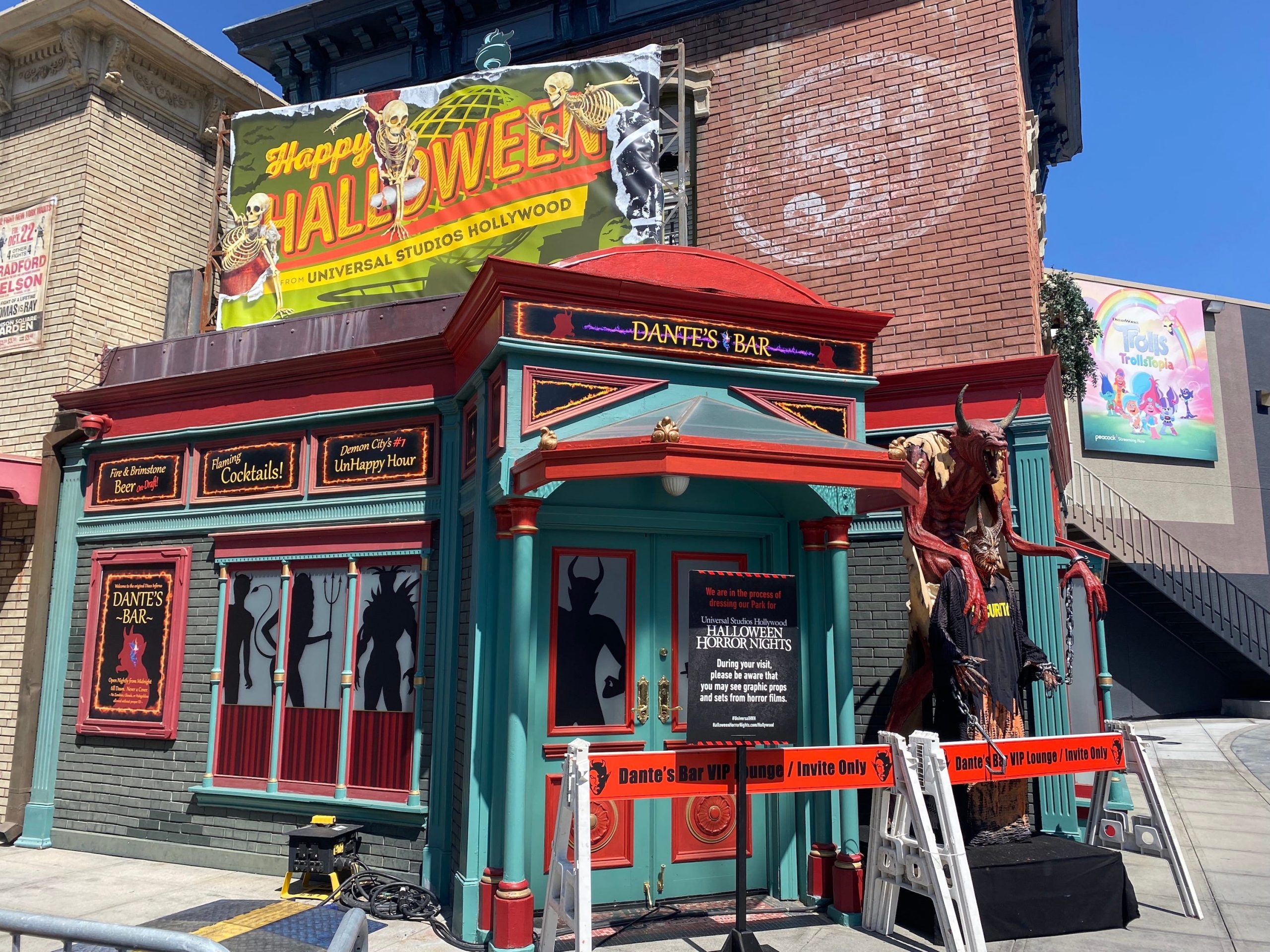 HHN setup in Universal Studios Hollywood