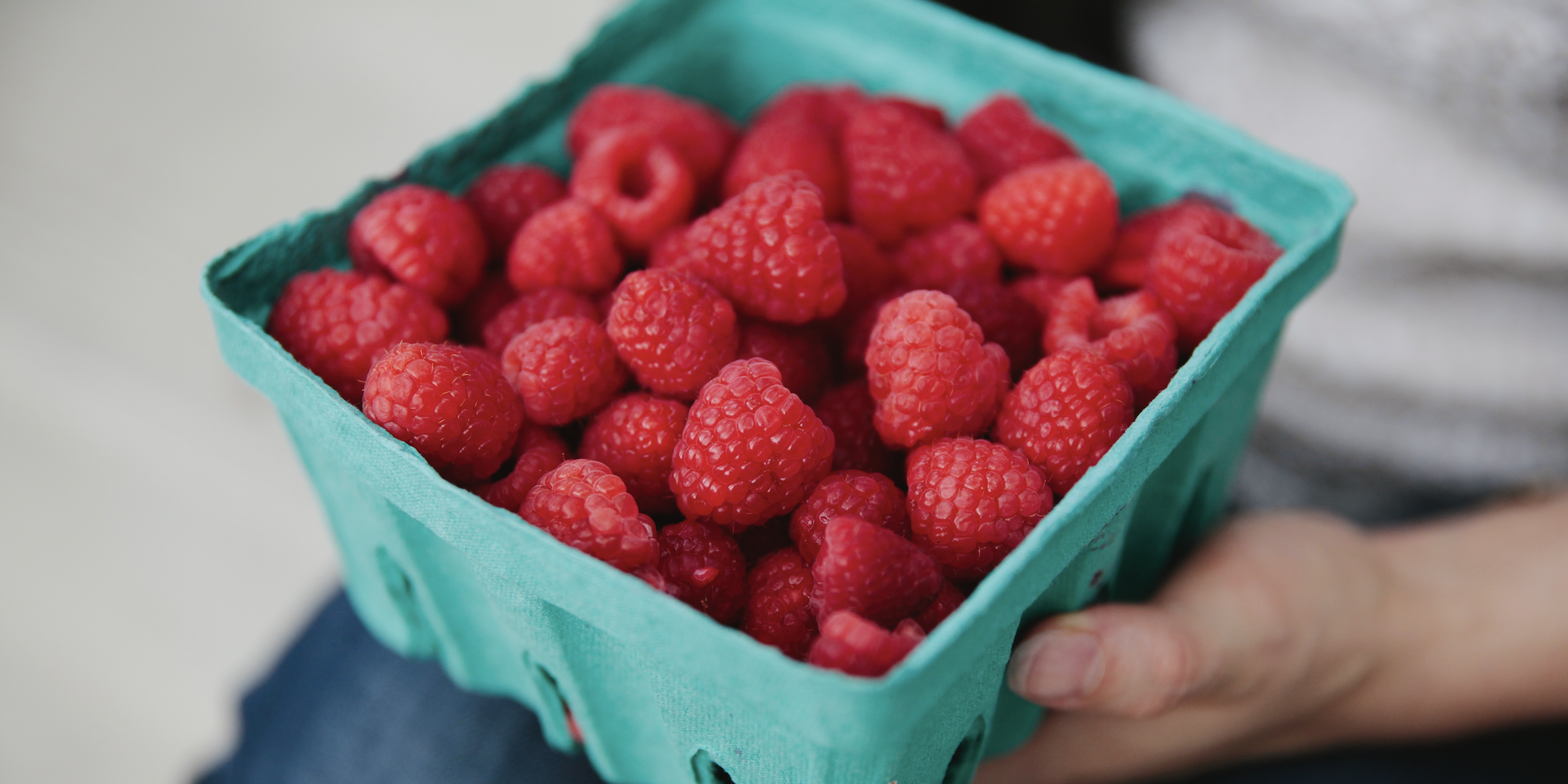 carton of raspberries