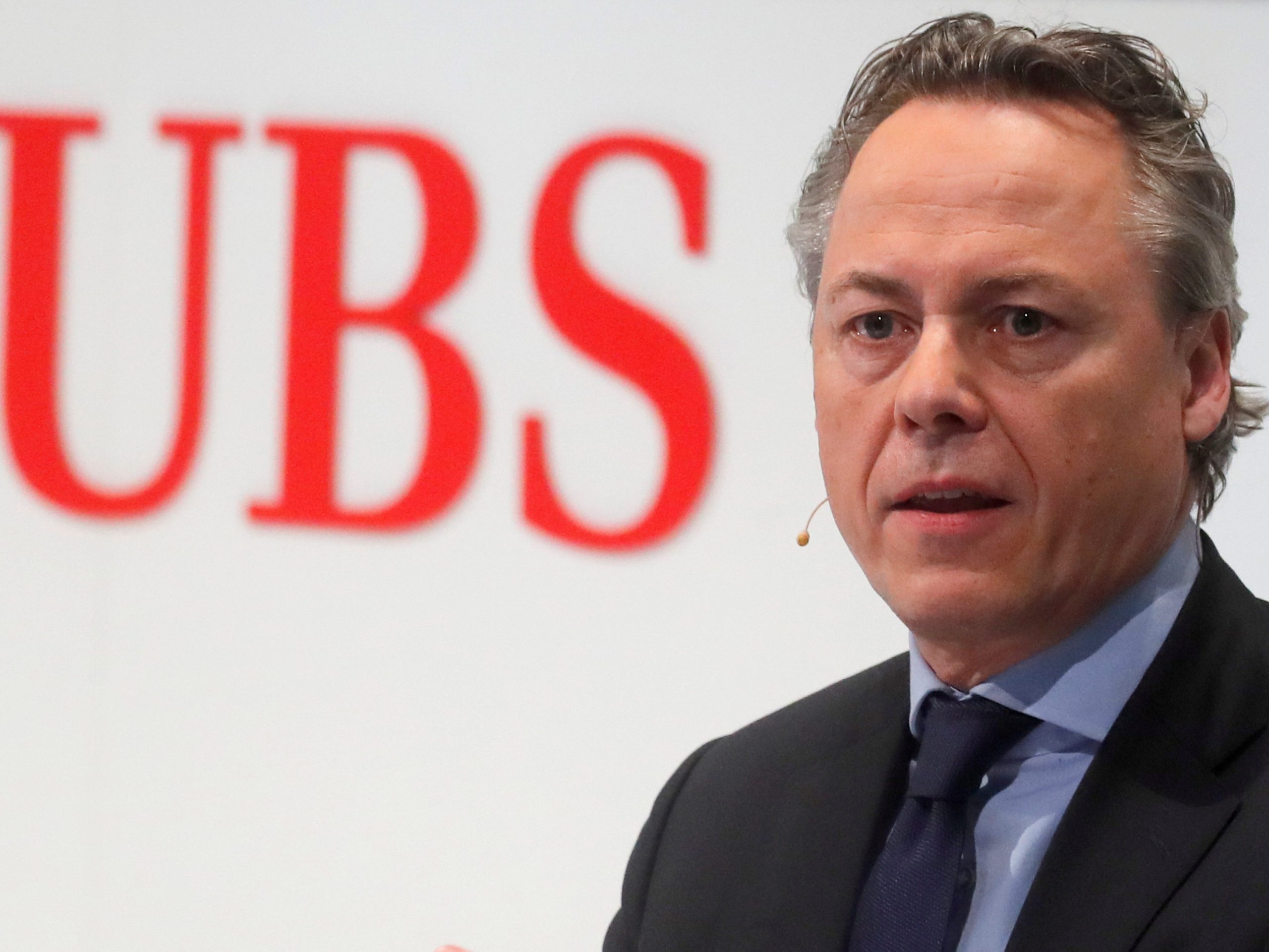 UBS Chief Executive Ralph Hamers addresses a news conference in Zurich, Switzerland in February 2020.