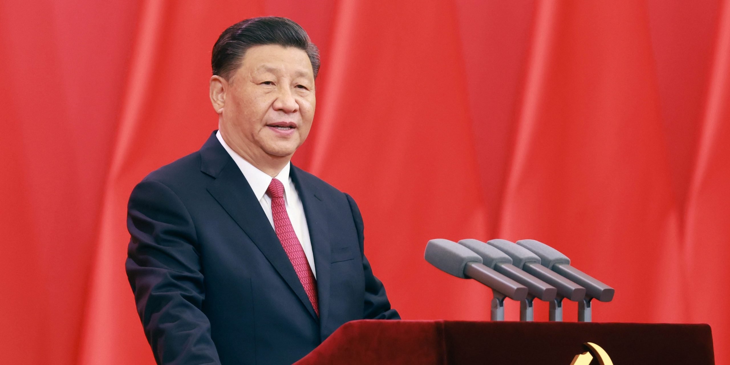 Chinese President Xi Jinping delivers a speech at the ceremony to present the July 1 Medal, the Party's highest honor, to outstanding Party members at the Great Hall of the People in Beijing, China, June 29, 2021.