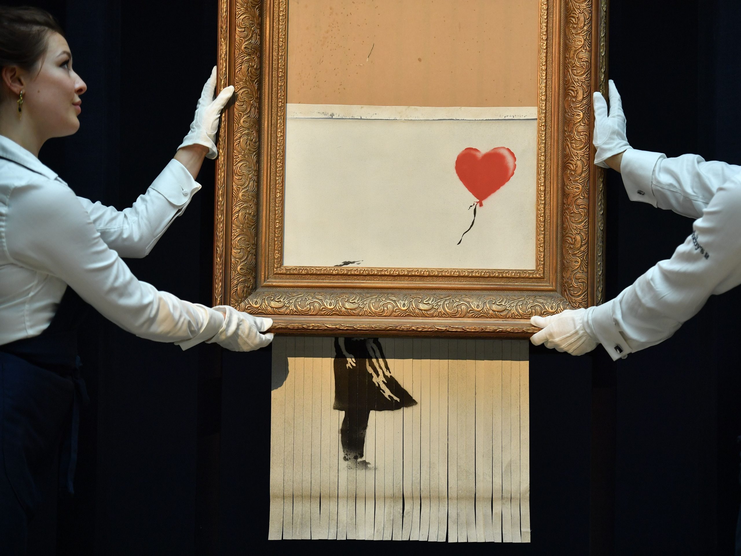 banksy's shredded painting