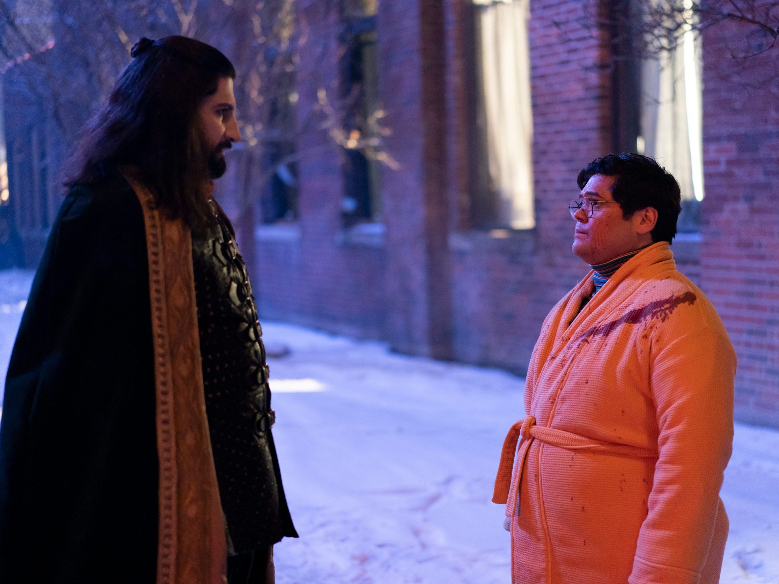 Kayvan Novak and Harvey Guillén on season two of "What We Do in the Shadows."