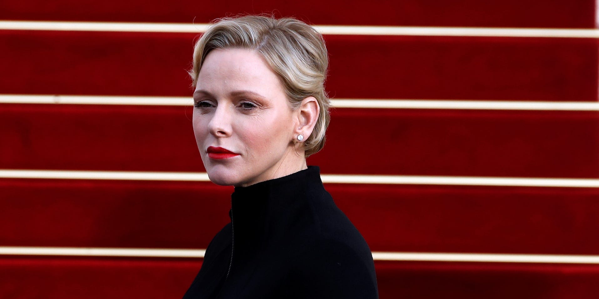 Princess Charlene of Monaco arrives at Monaco cathedral during the traditional Sainte Devote celebration in Monaco, January 27, 2019.