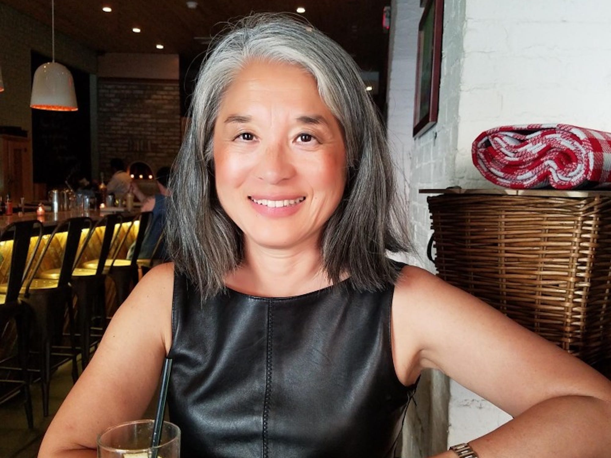 Naomi Moriyama at a restaurant