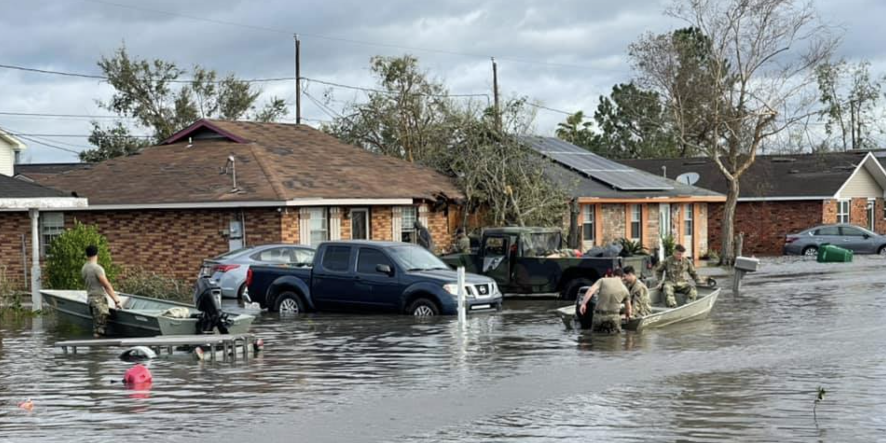 Louisiana National Guard performs a rescue in Louisiana