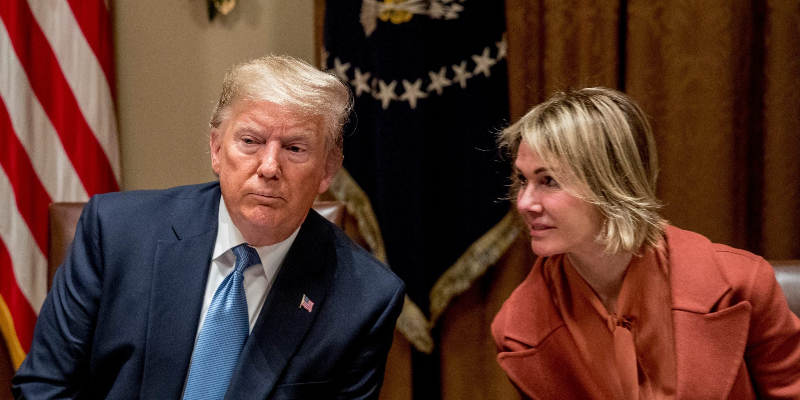 Trump and former ambassador Kelly Craft at a press conference