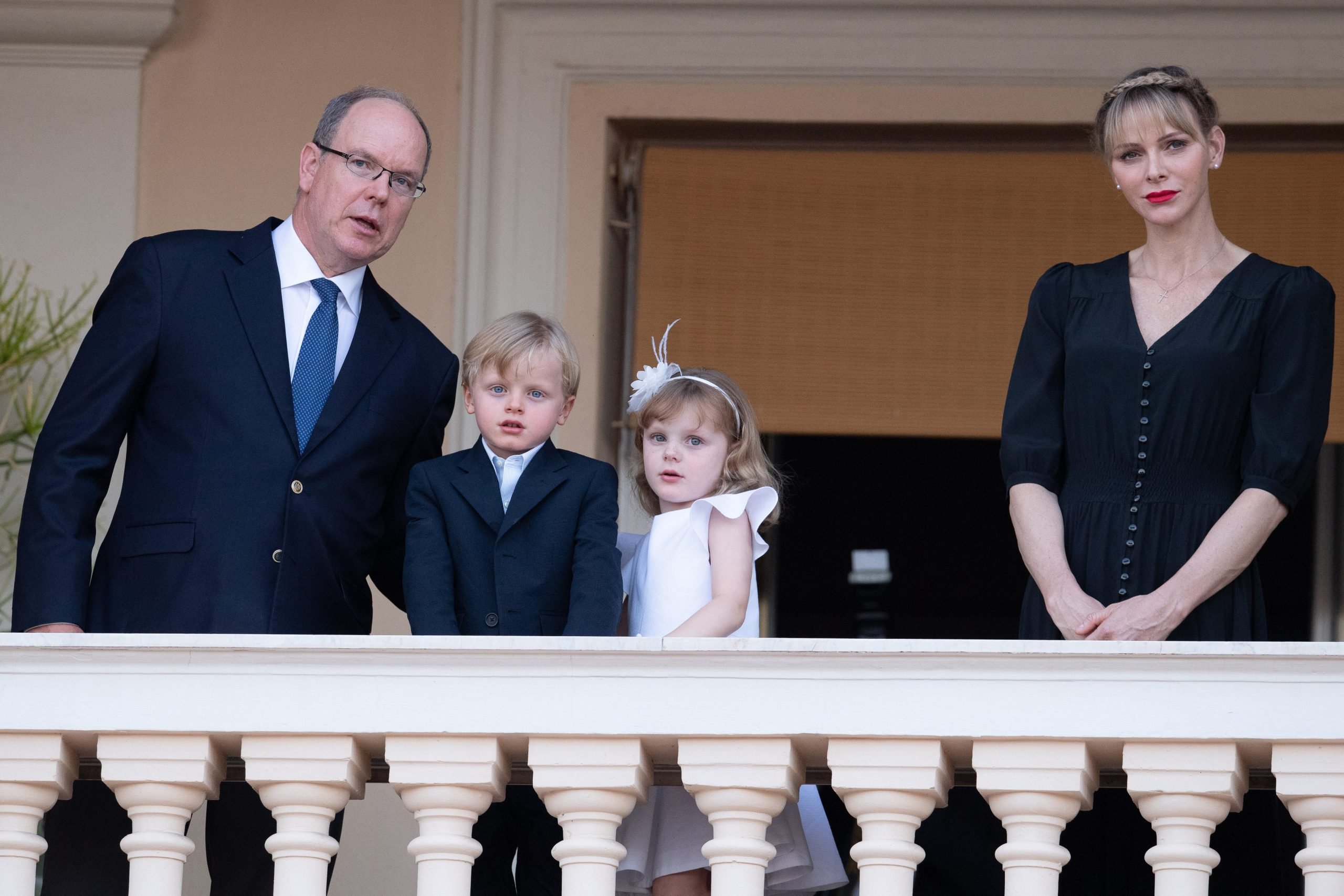 Prince Albert (left), Prince Jaques (second from the left), Princess Gabriella (second from the right) and Princess Charlene (right).