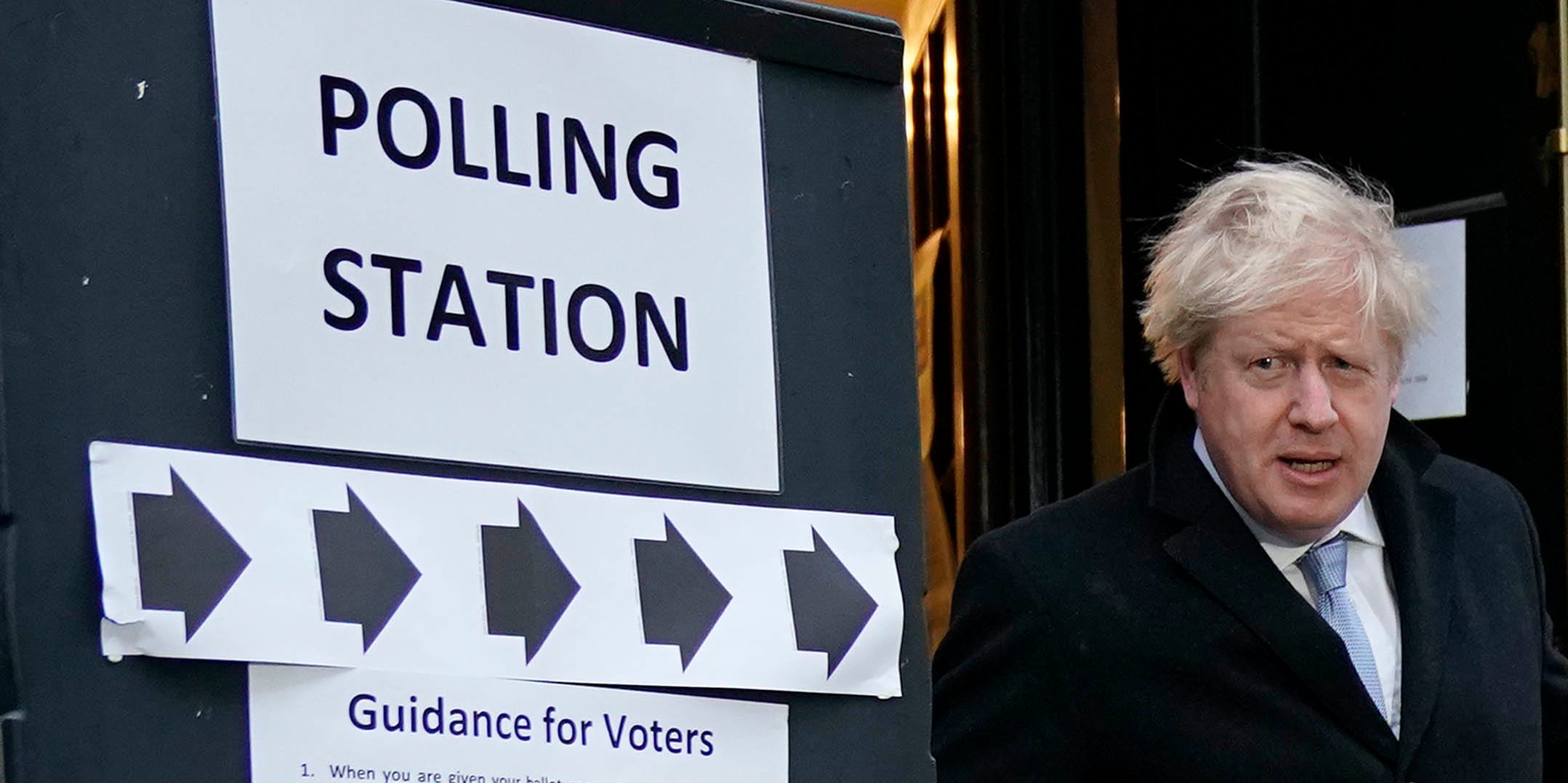 Boris Johnson leaving a polling station