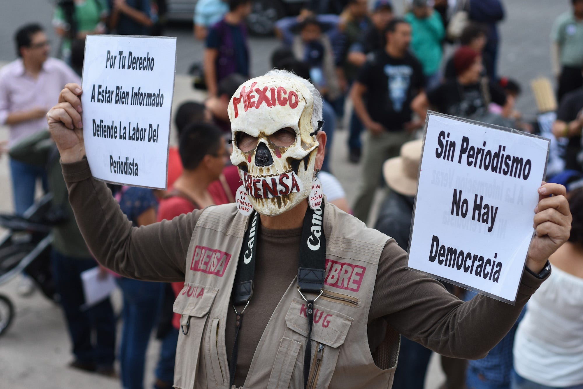 Protest against violence against journalists in Mexico