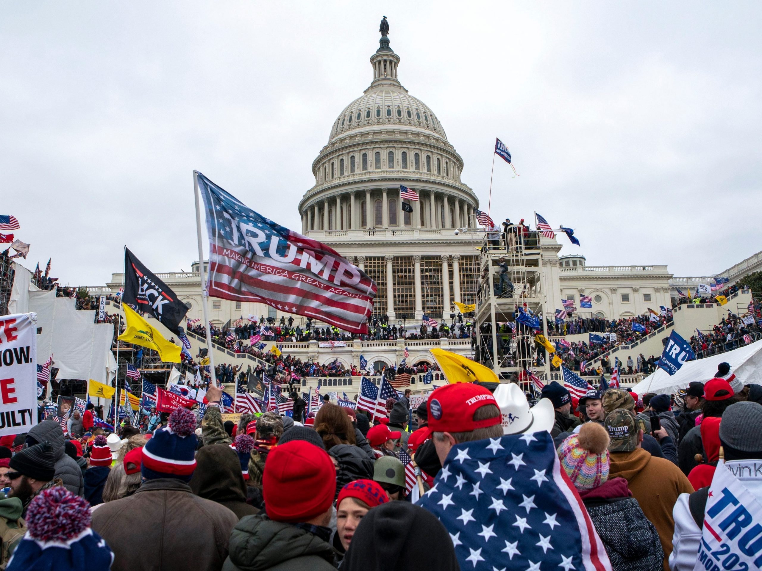 In this Jan. 6, 2021, file photo insurrections loyal to President Donald Trump rally at the U.S. Capitol in Washington.