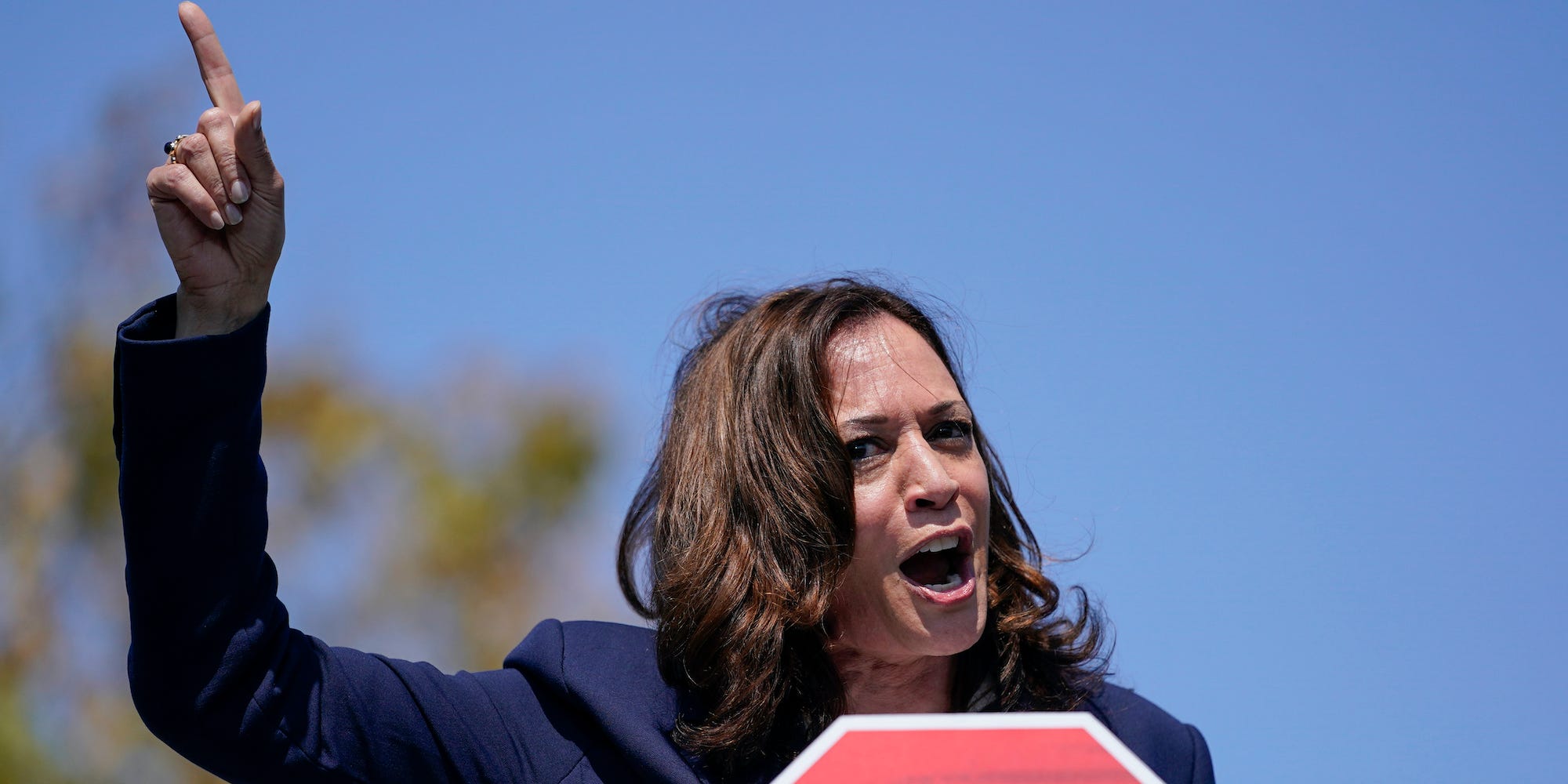 Vice President Kamala Harris speaks during a campaign event for California Gov. Gavin Newsom at the IBEW-NECA Joint Apprenticeship Training Center in San Leandro, Calif., Wednesday, Sept. 8, 2021.