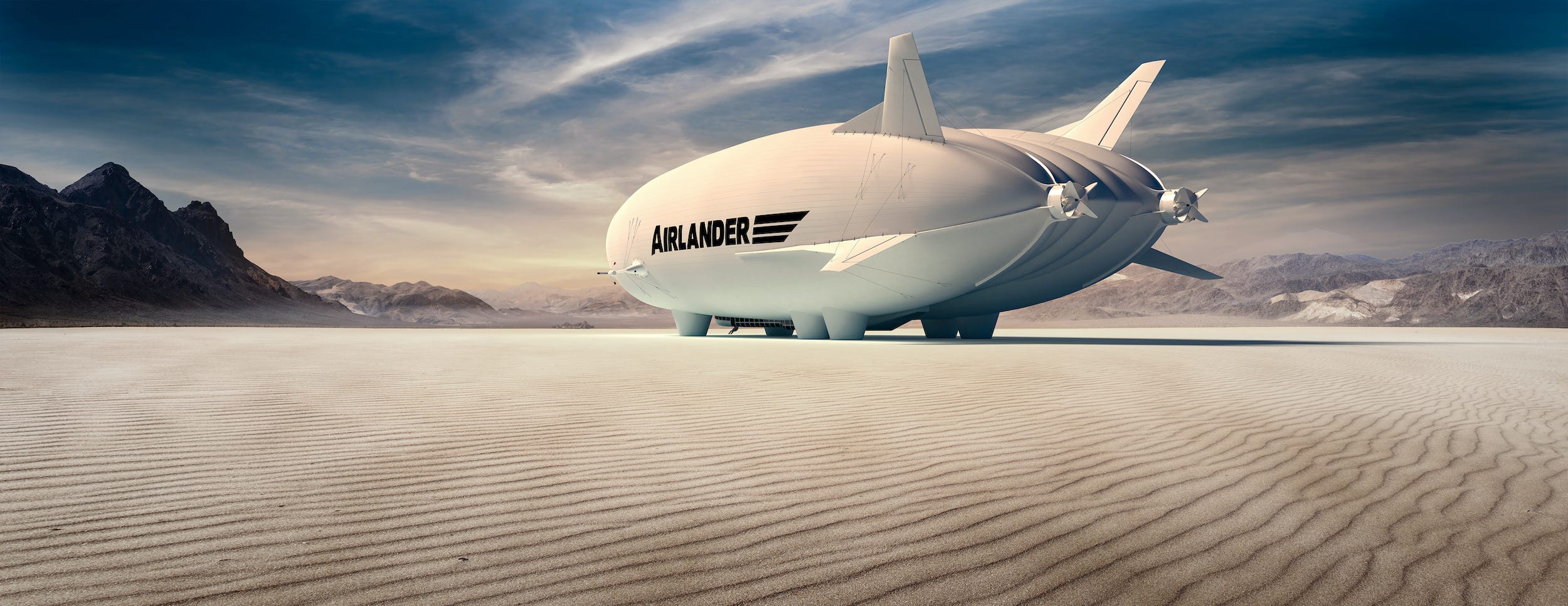 The Airlander 10 in a desert