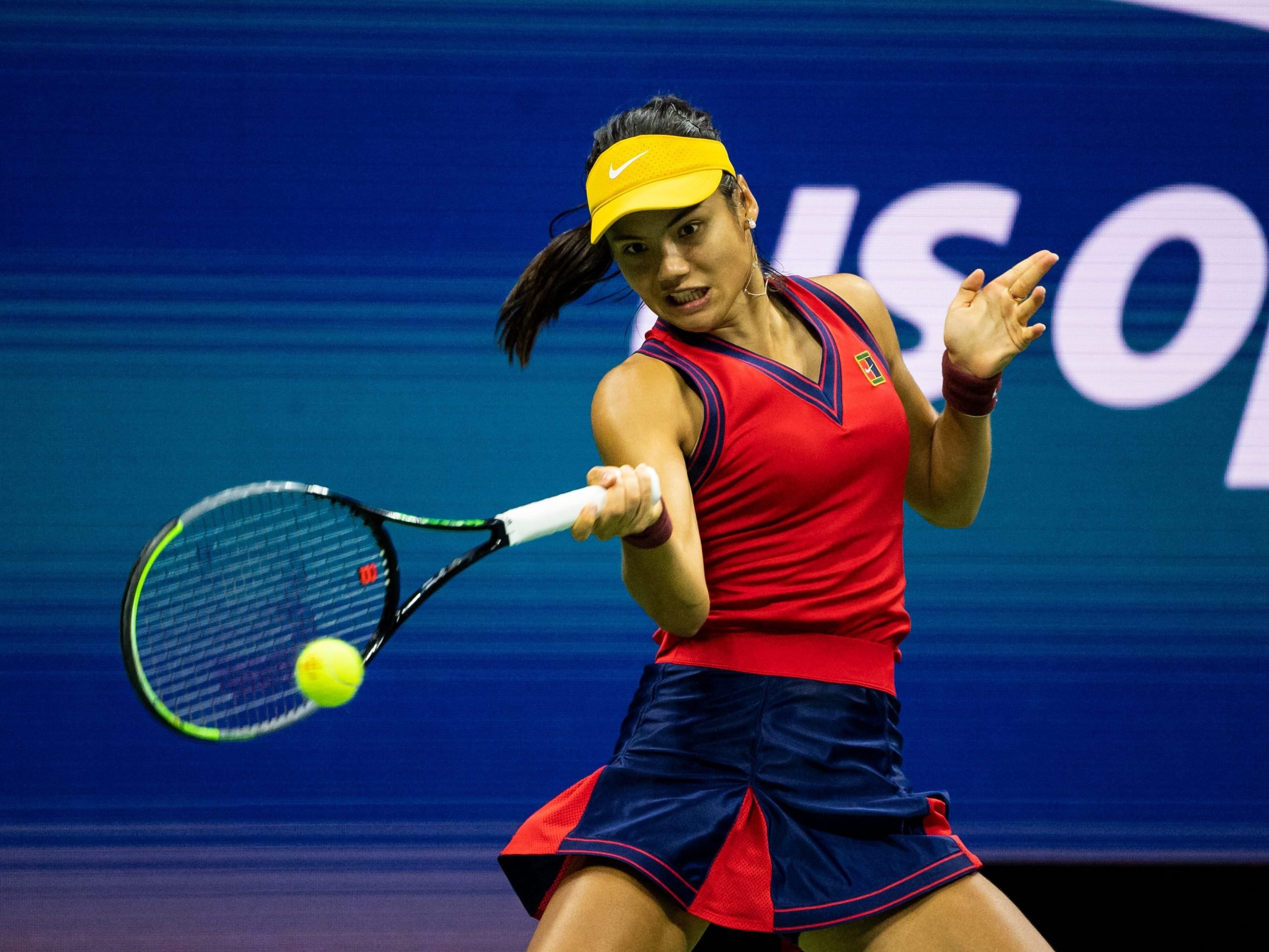 Emma Raducanu during the US Open semifinal