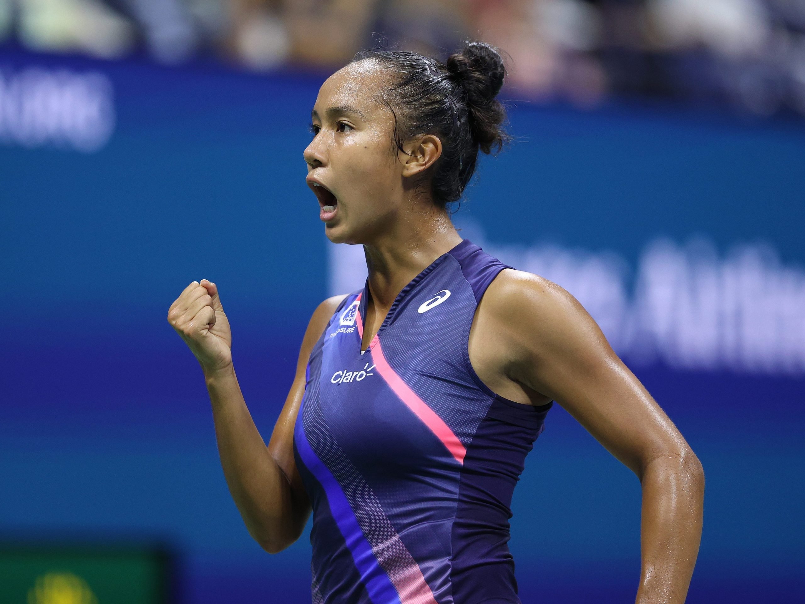 Leylah Annie Fernandez during the US Open semifinal