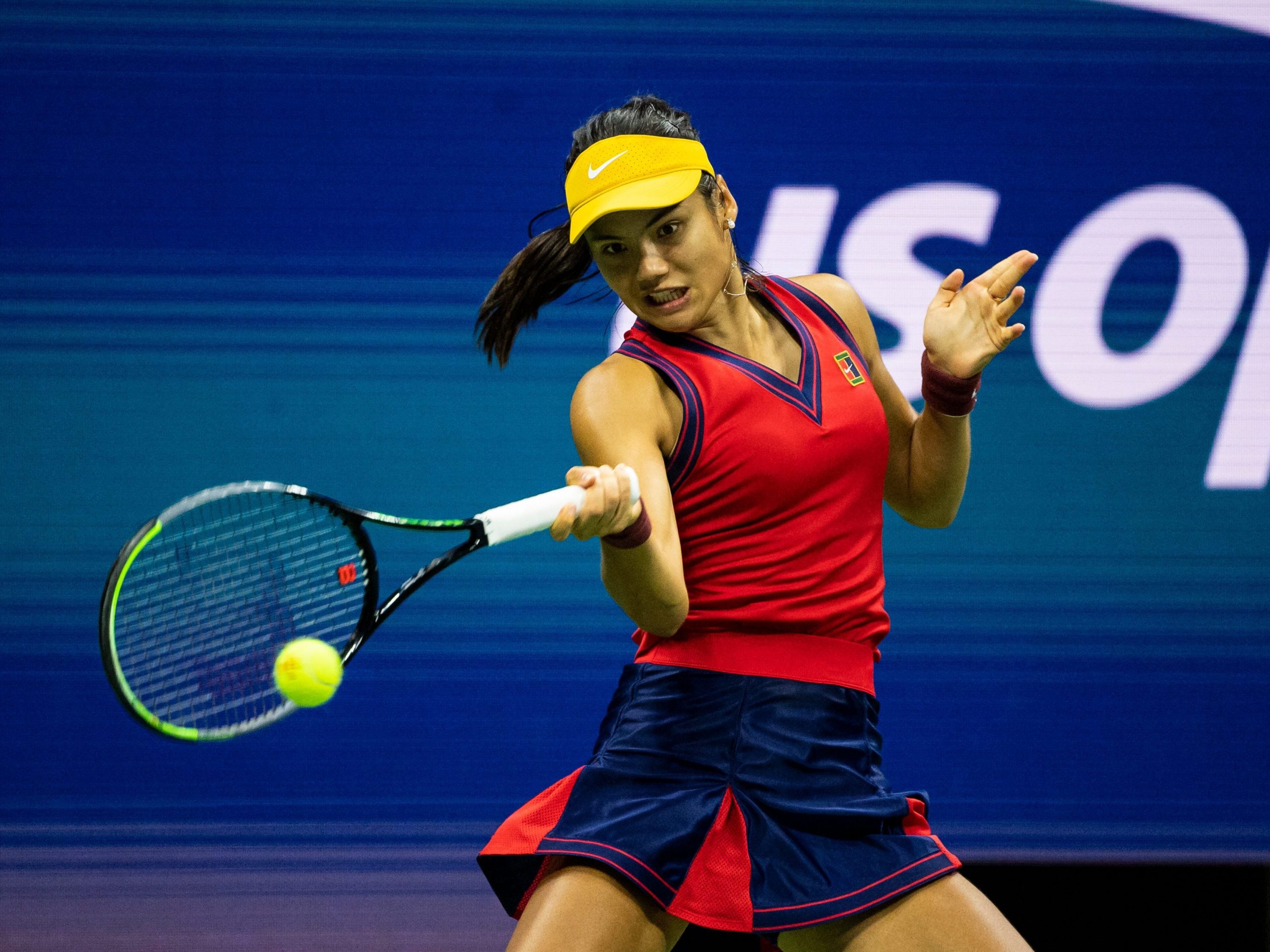 Emma Raducanu during the US Open semifinal