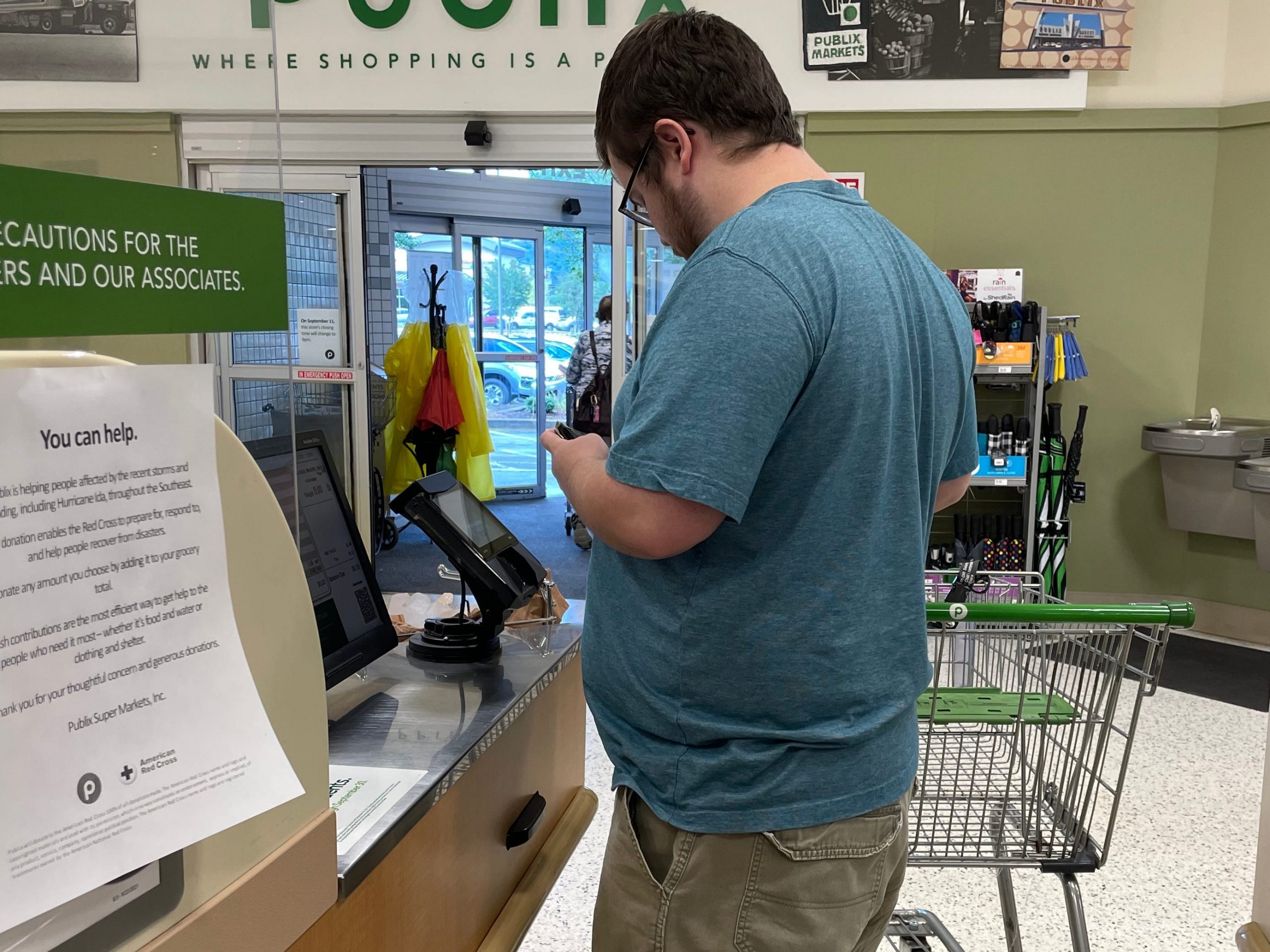 The writer checking out of Publix