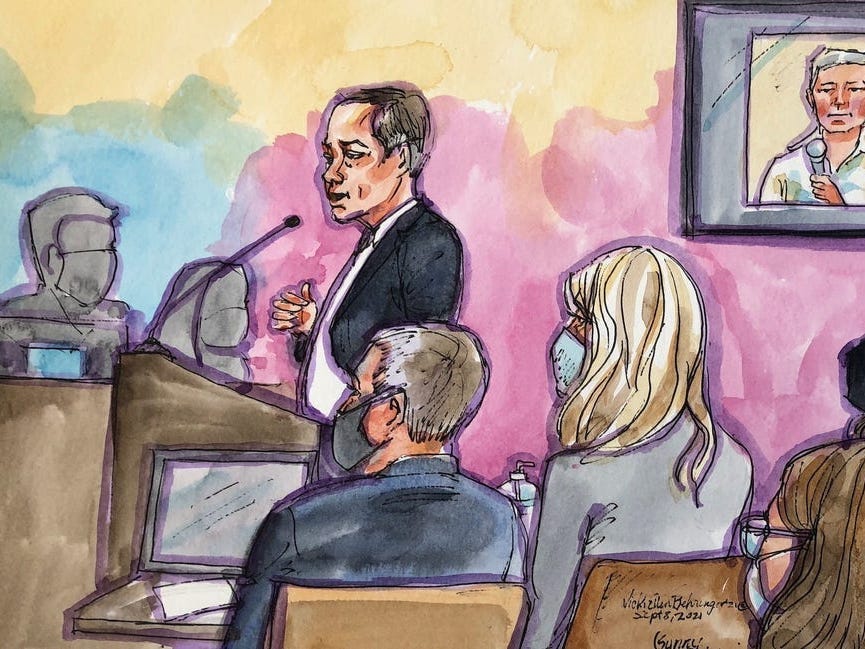 Elizabeth Holmes trial sketch.