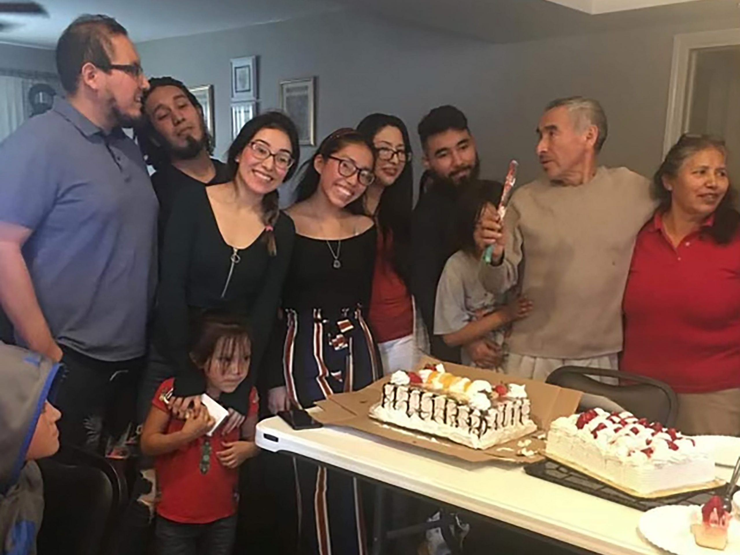 Uel Trejo celebrates her father's birthday with her family.