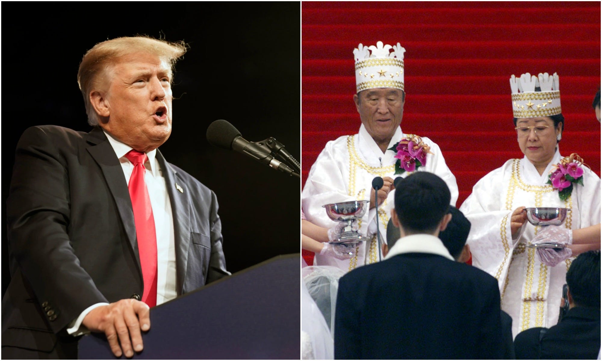 Donald Trump, Reverend Sun Myung Moon and wife Hak Ja Han Moon