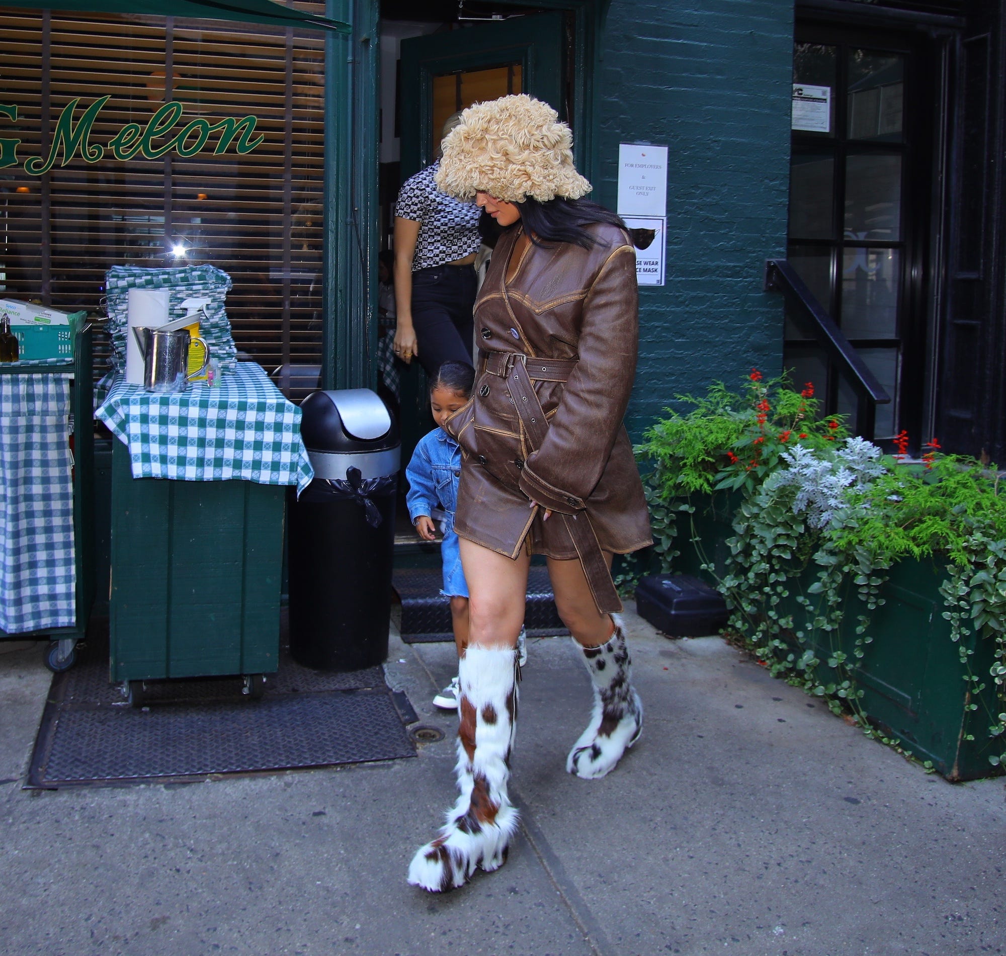 Kylie Jenner and Stormi leave a NYC restaurant on September 10, 2021.