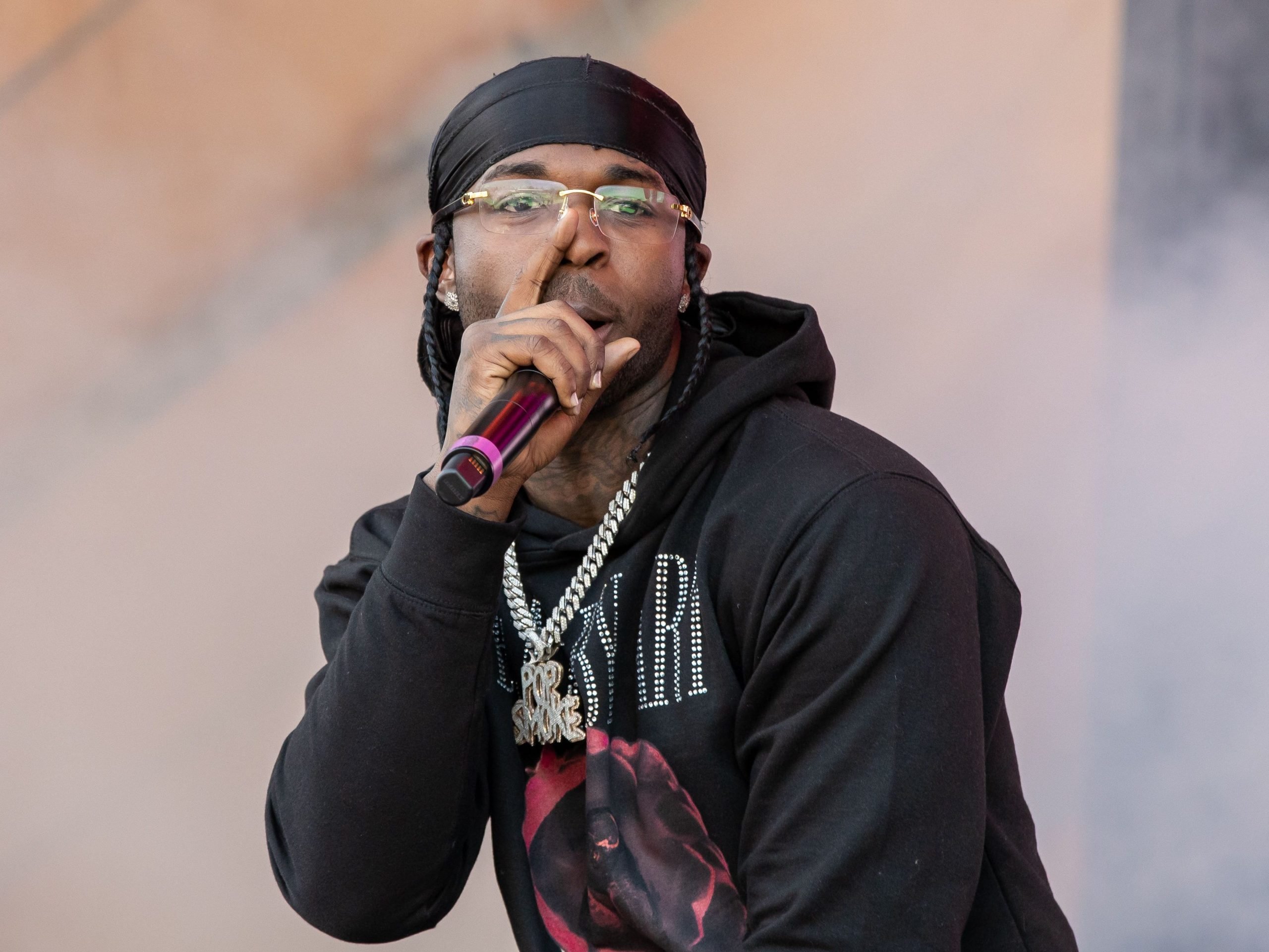 Pop Smoke performs during the Astroworld Festival at NRG Stadium in November 2019.