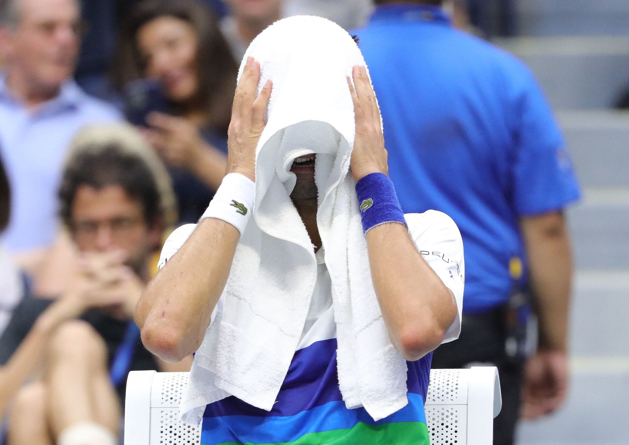 Serbia's Novak Djokovic loses to Russia's Daniil Medvedev during their 2021 US Open Tennis tournament men's final match at the USTA Billie Jean King National Tennis Center in New York