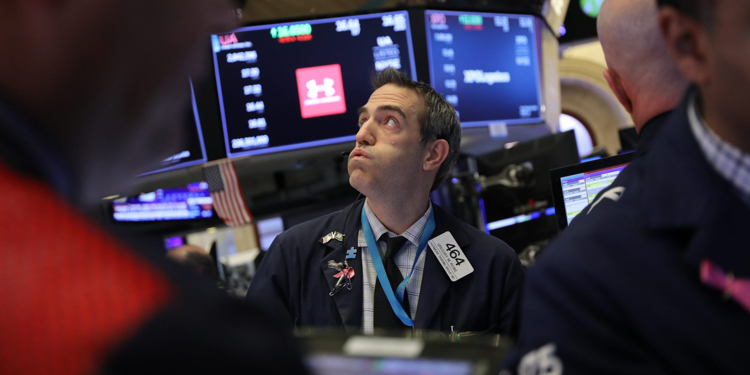 Trader on the floor of the New York Stock Exchange