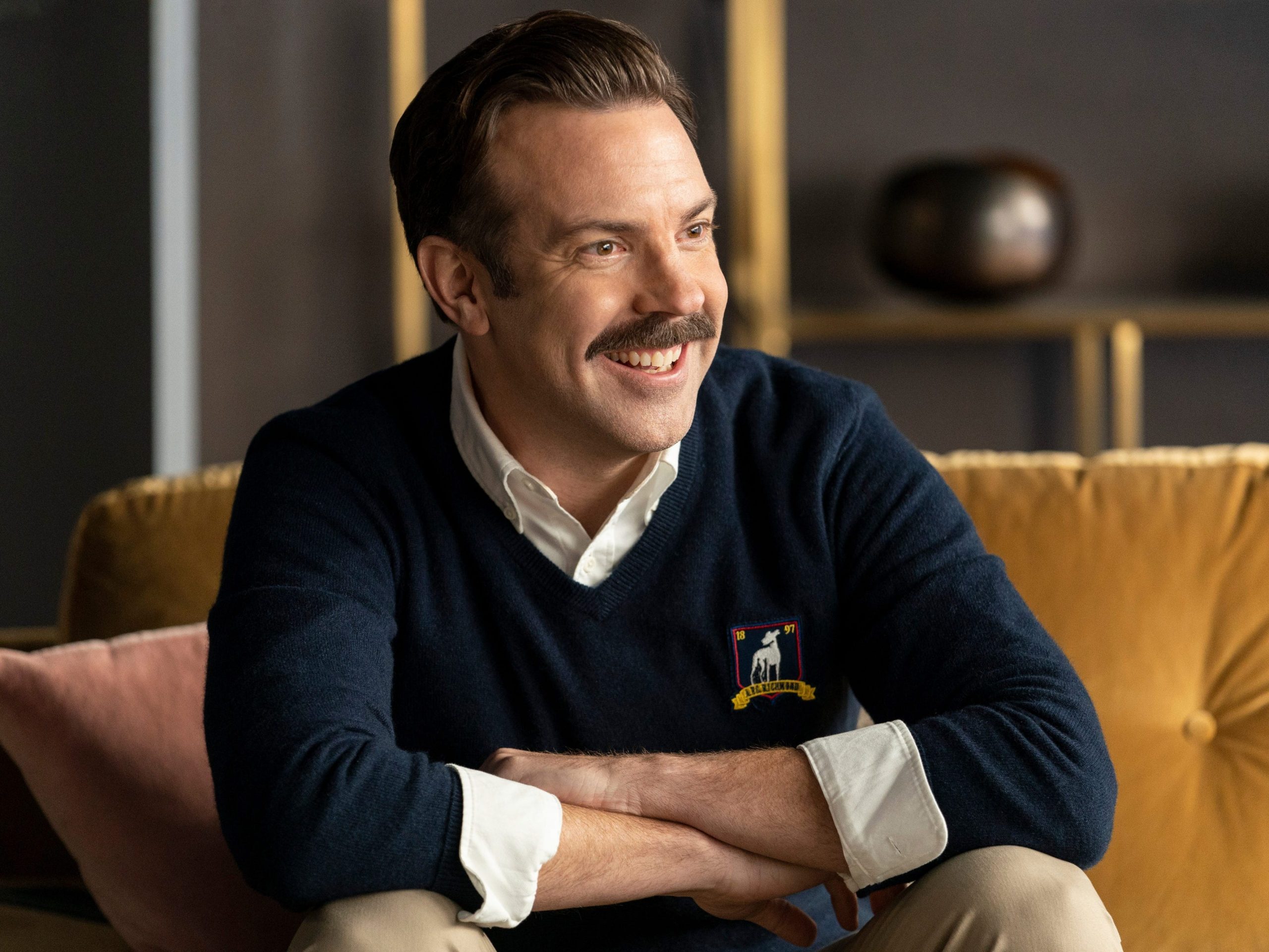 Jason Sudeikis as Ted Lasso.