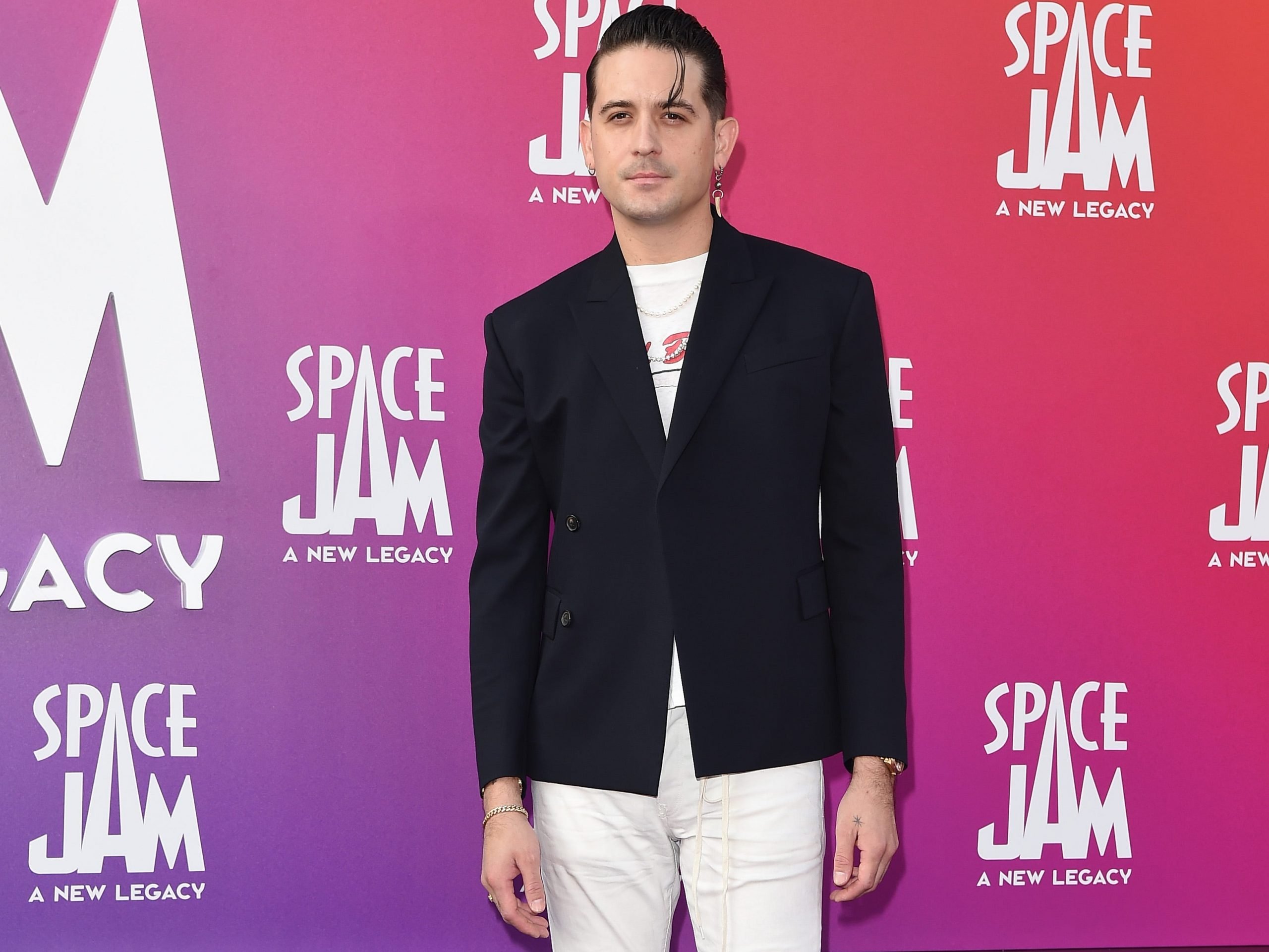 G-Eazy attends the Premiere of Warner Bros "Space Jam: A New Legacy" at Regal LA Live on July 12, 2021 in Los Angeles, California.