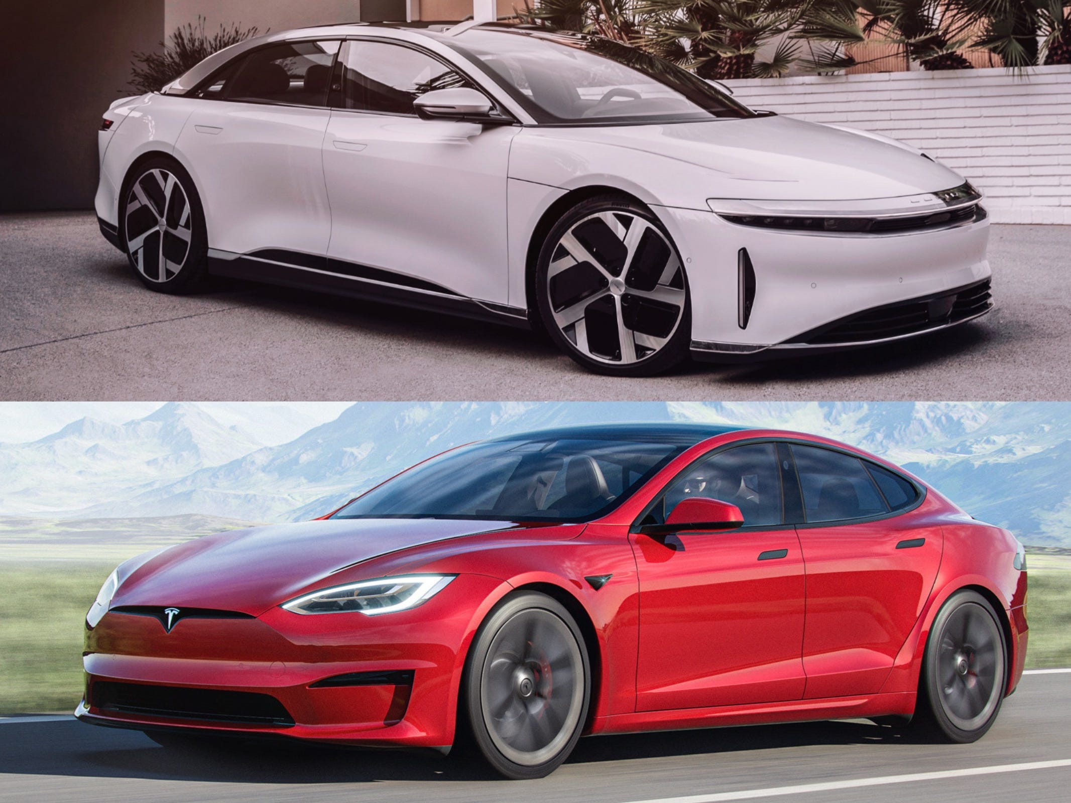 The Tesla Model S and Lucid Air.