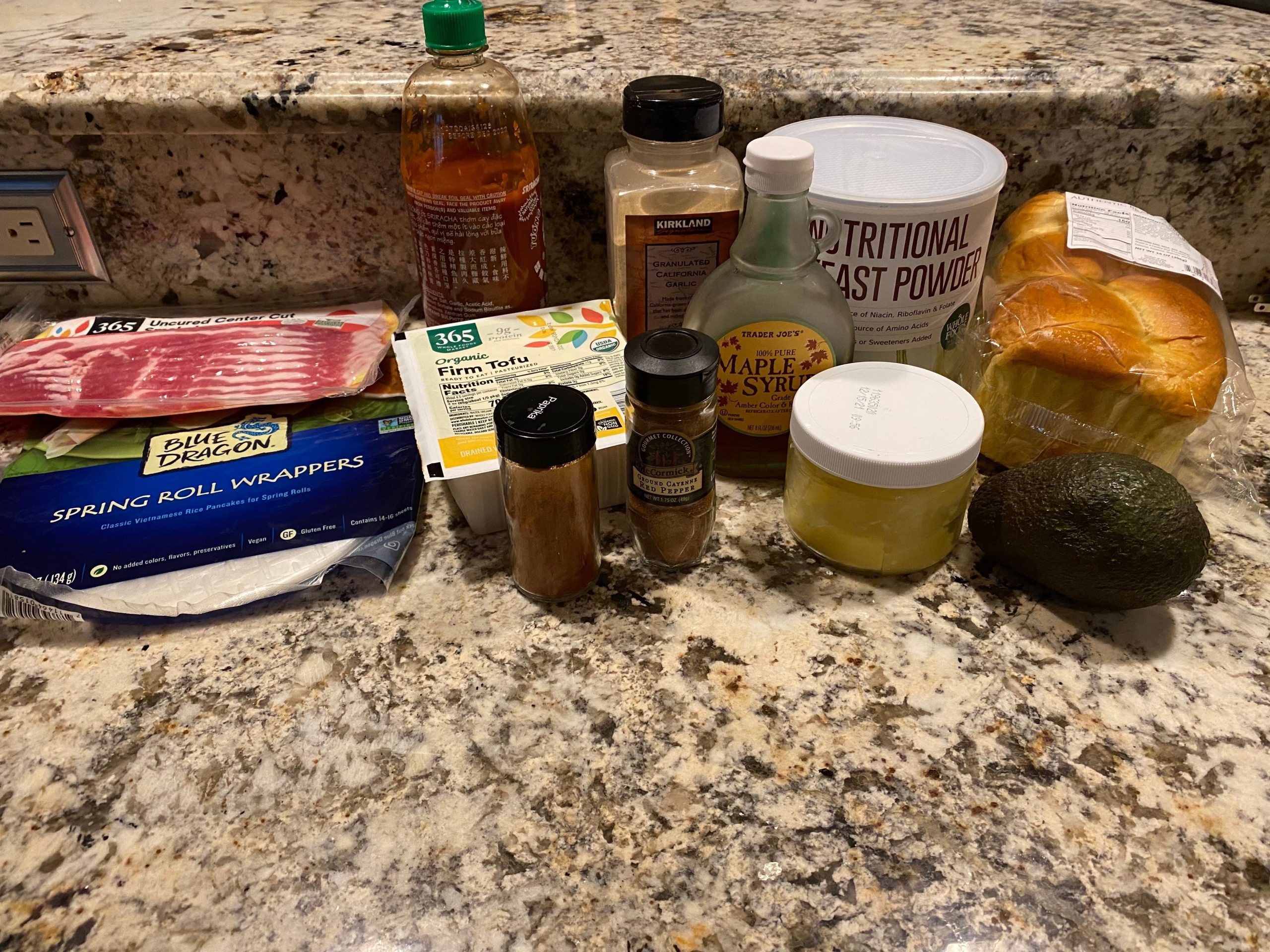 ingredients for gordon ramsay's vegan blt on a counter
