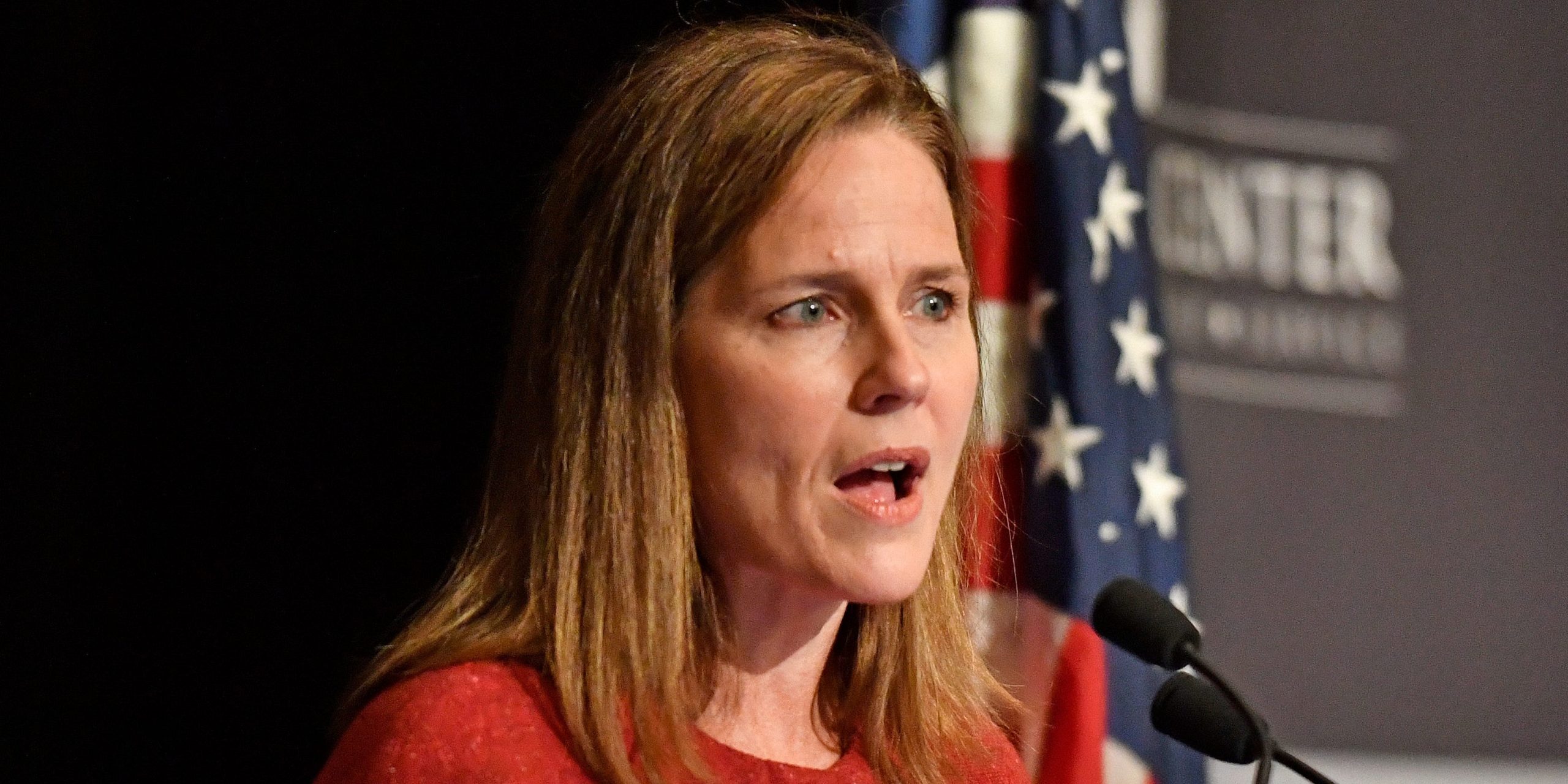 Supreme Court Associate Justice Amy Coney Barrett speaks to an audience at the 30th anniversary of the McConnell Center at the University of Louisville on September 12, 2021.